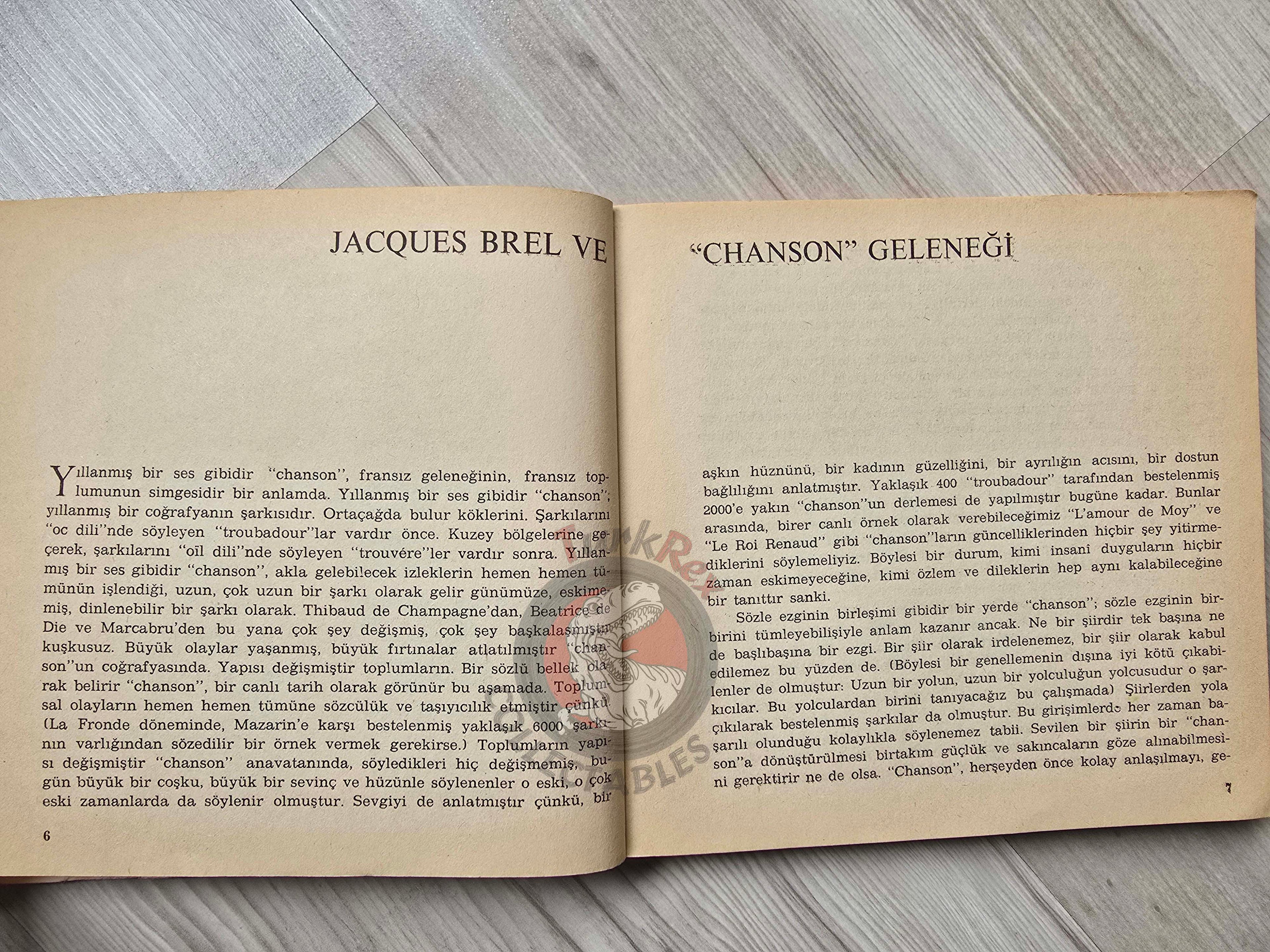 Jacques Brel: A Lonely Man Biography Book 1986 1st by Turkish Writer Book Turkey