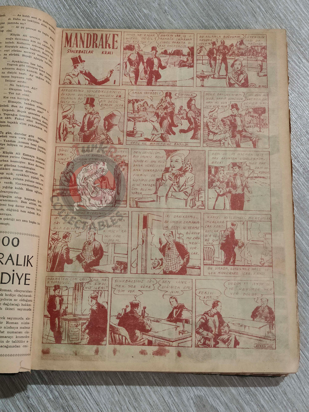 Binbir Roman 1948 The Phantom - The Game of Alvar Complete Story Turkish Comic Mag Turkey