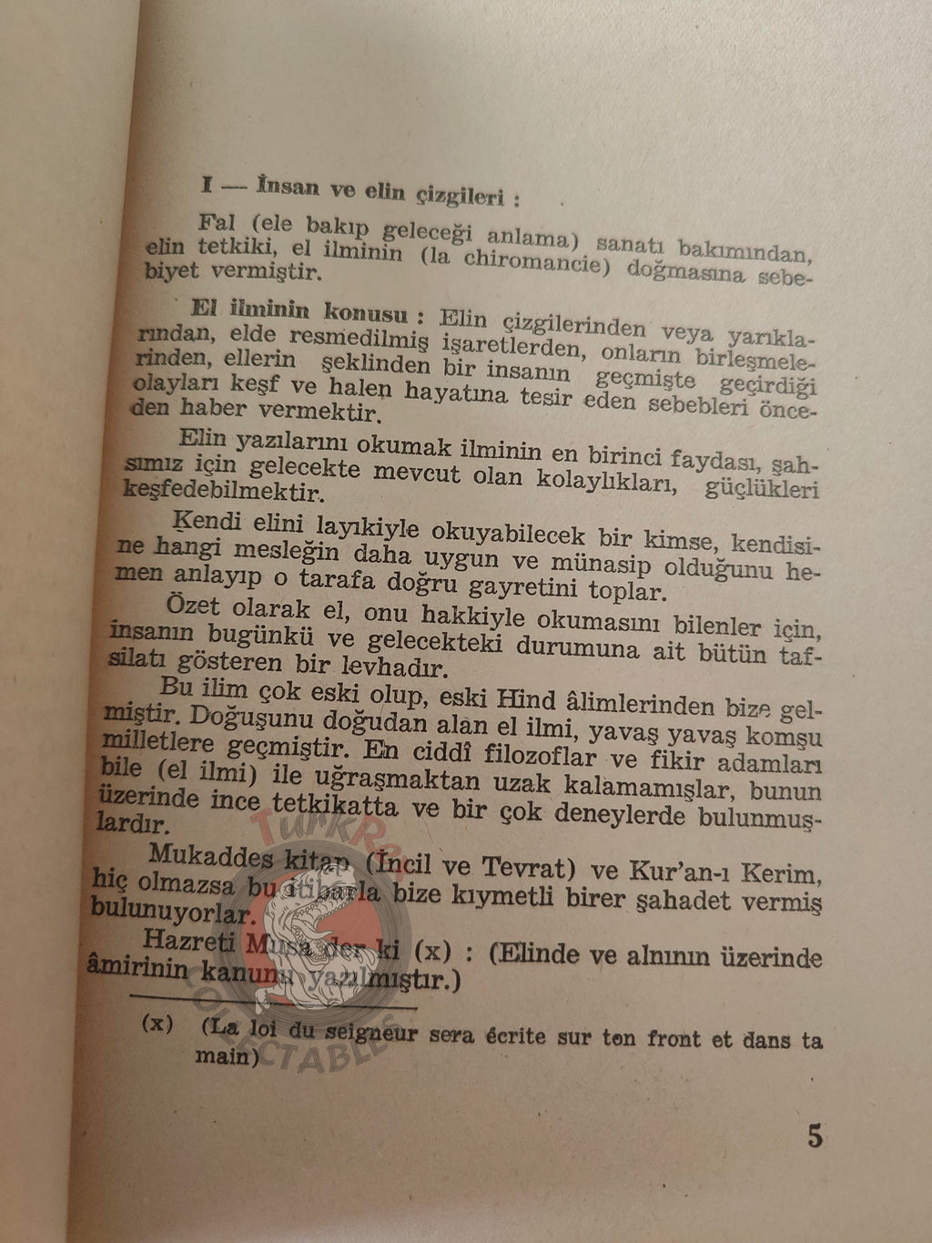 Palm Reading Palmistry Hand Reading 1961 Turkish Book Turkey