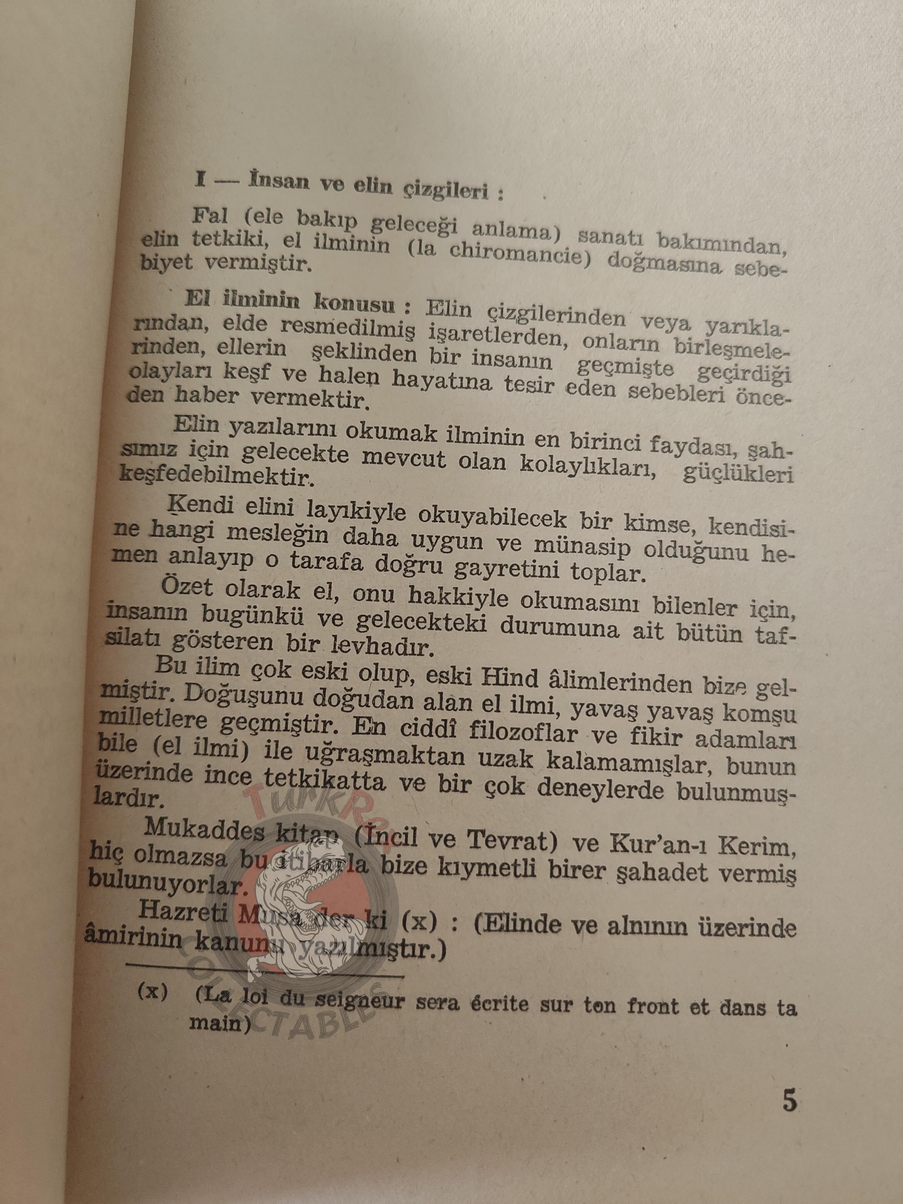Palm Reading Palmistry Hand Reading 1961 Turkish Book Turkey