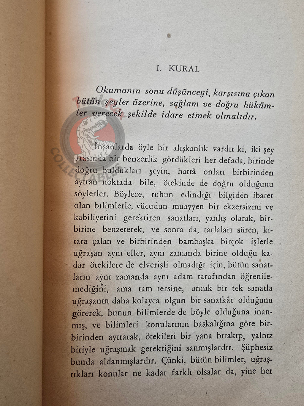 René Descartes – Rules for the Direction of the Mind 1945 1st Turkish Book Turkey