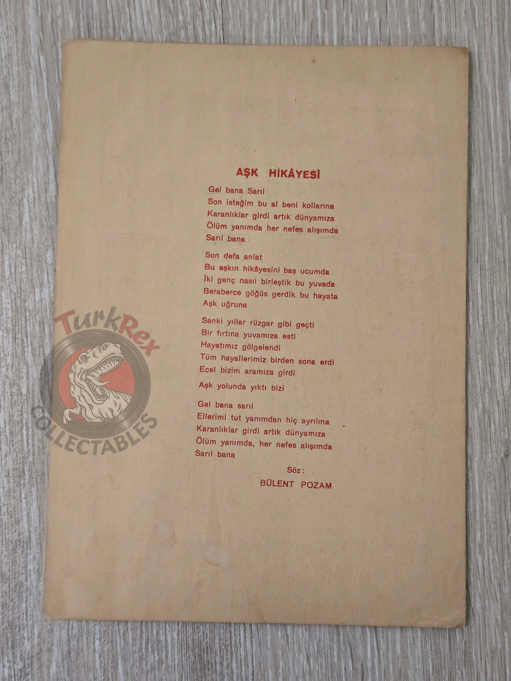 Francis Lai – Love Story OST Turkish Vintage Musical Notes Sheet Turkey