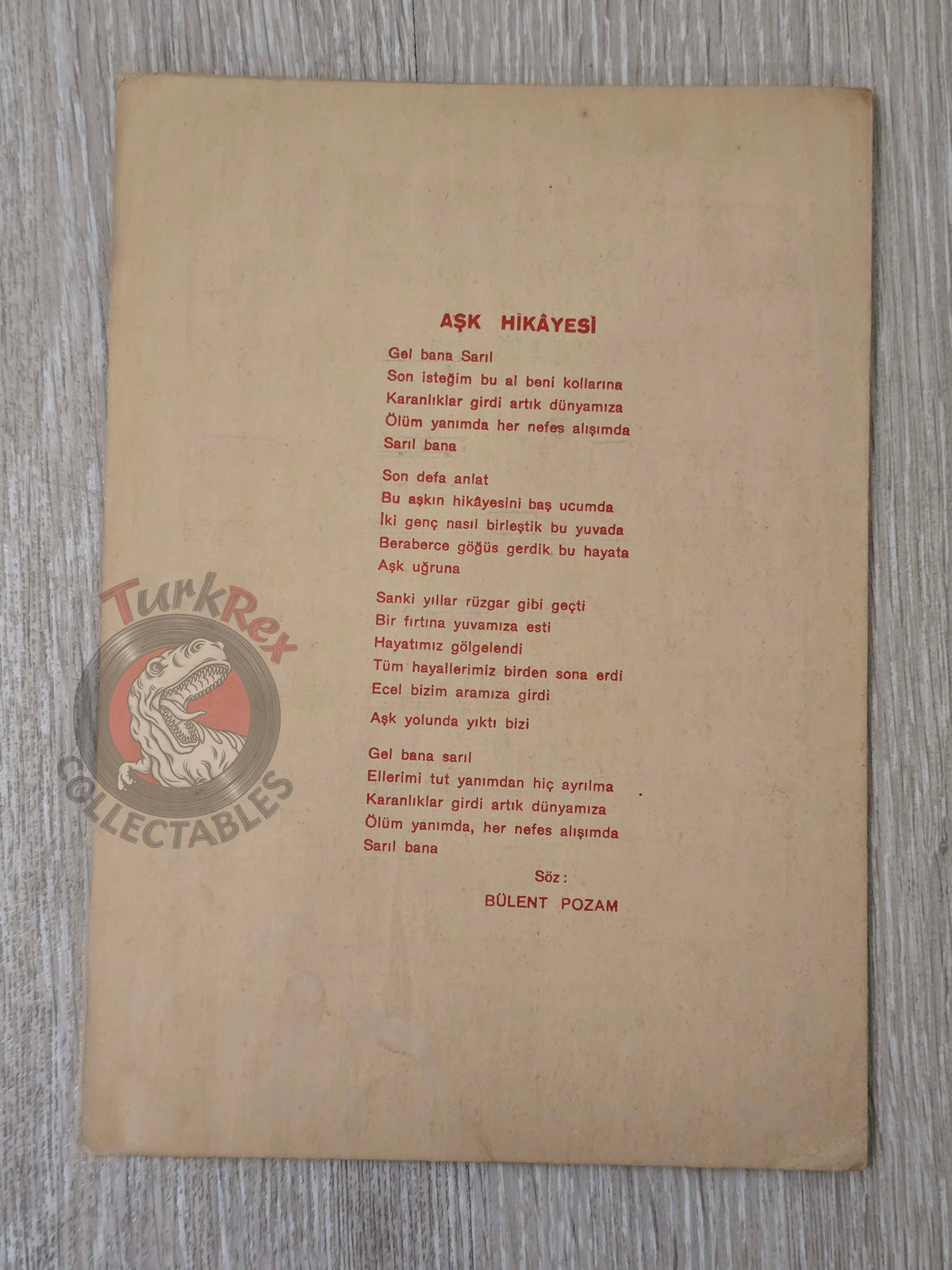 Francis Lai – Love Story OST Turkish Vintage Musical Notes Sheet Turkey