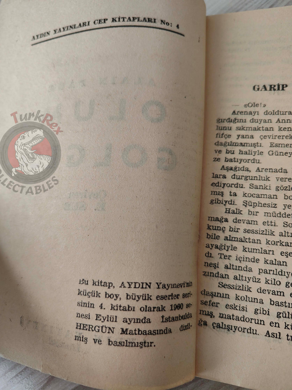 Alain Page – L'Ombre et le Matador 960 1st Turkish Book Turkey