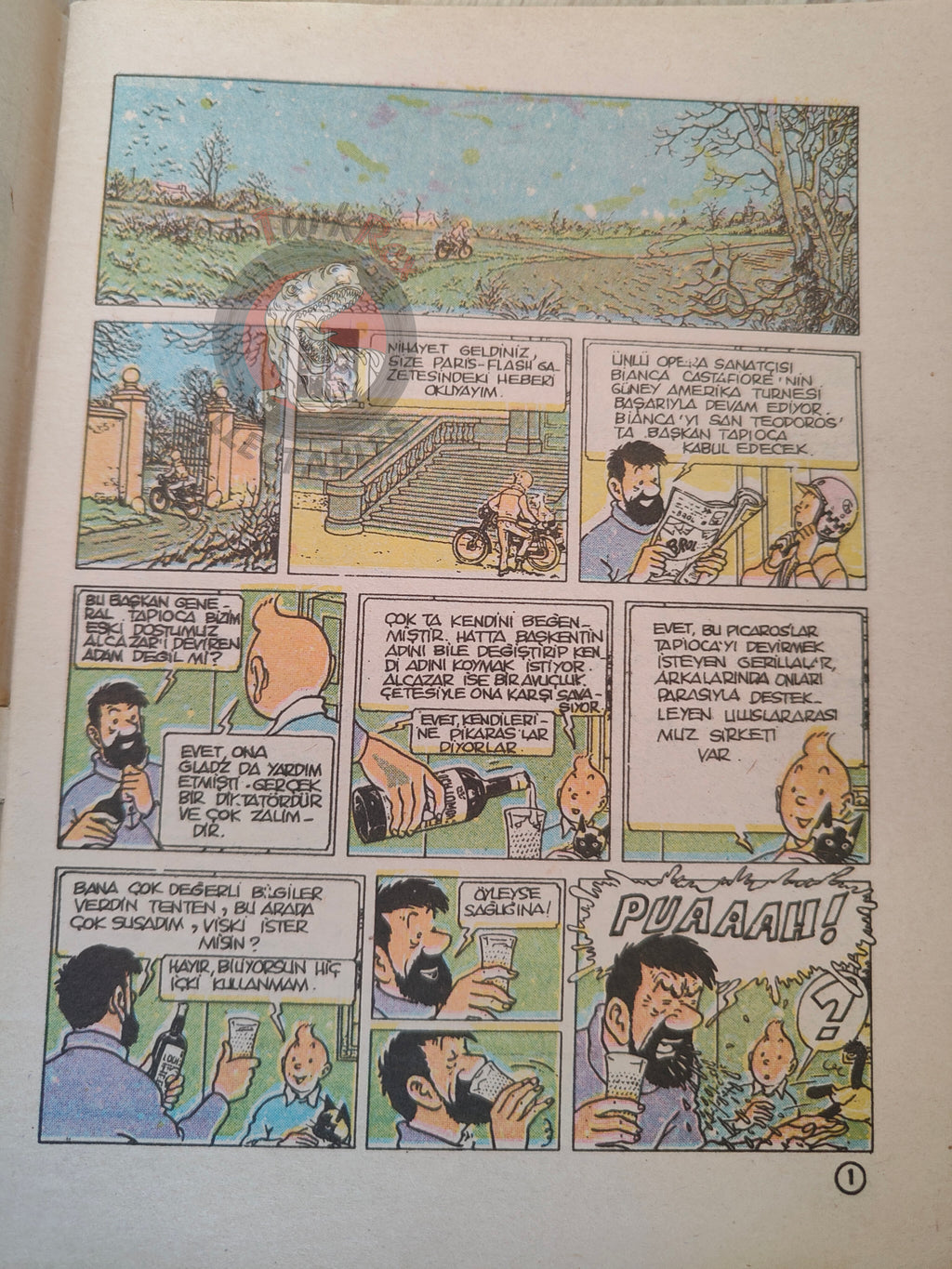 Tintin – Tintin And The Picaros 1989 Turkish Edition Comic Turkey