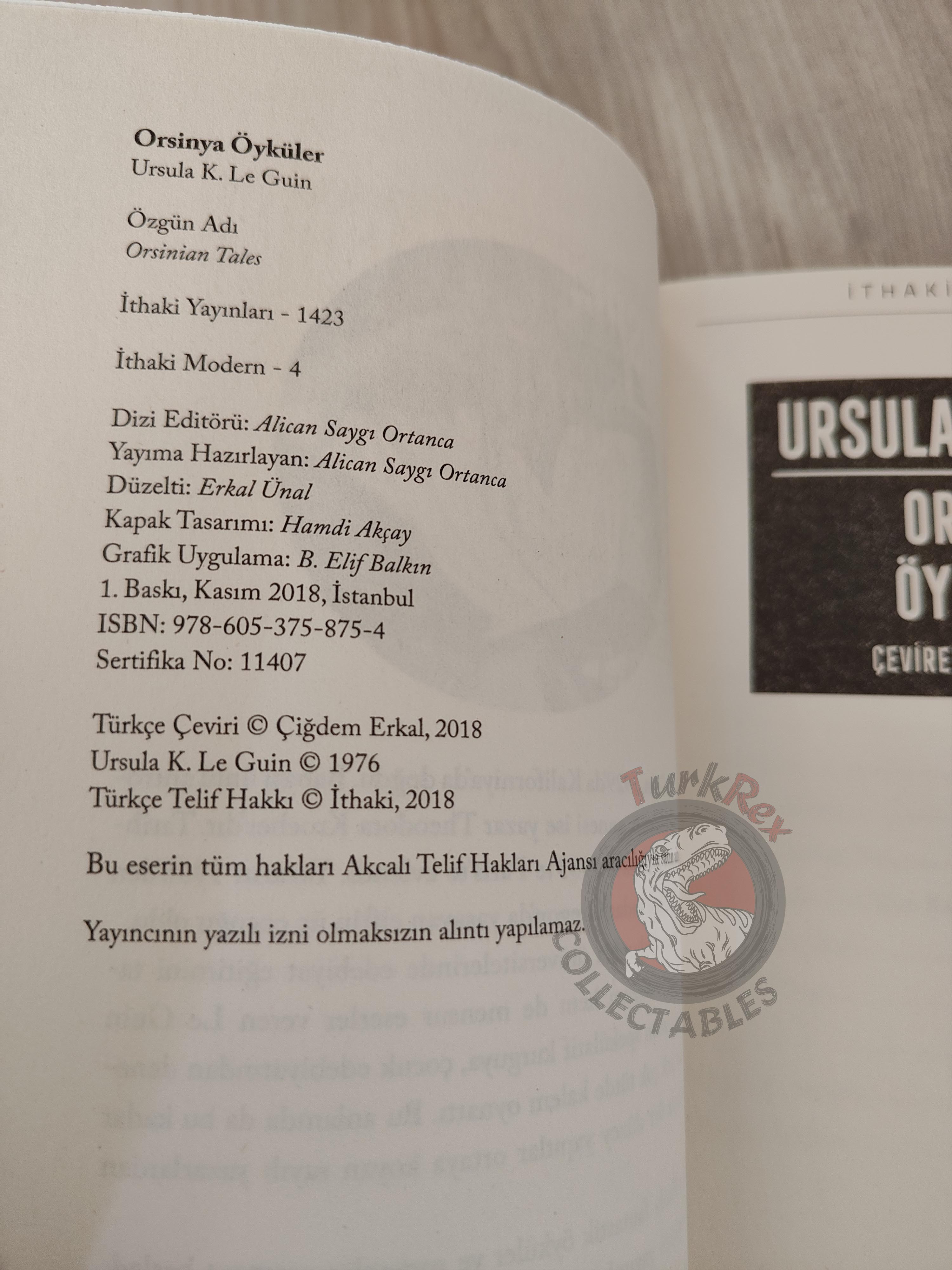 Ursula K. Le Guin – Orsinian Tales 2018 1st Turkish Book Turkey