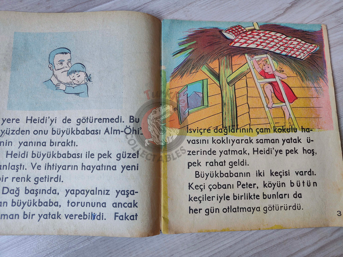 Johanna Spyri – Heidi 1960s Turkish Book Turkey Illustrated