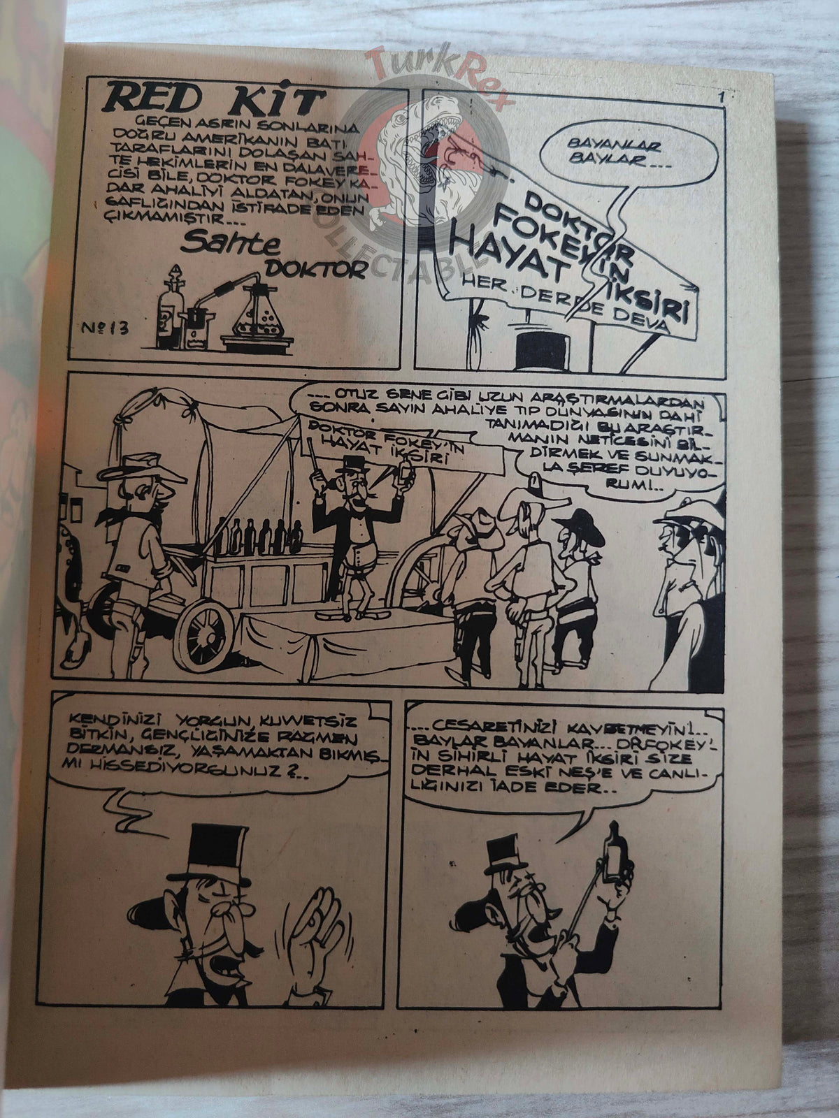 Lucky Luke #5 L’Elixir du Docteur Doxey 1972 Turkish Comic Turkey Le Vieux Nick Boule et Bill