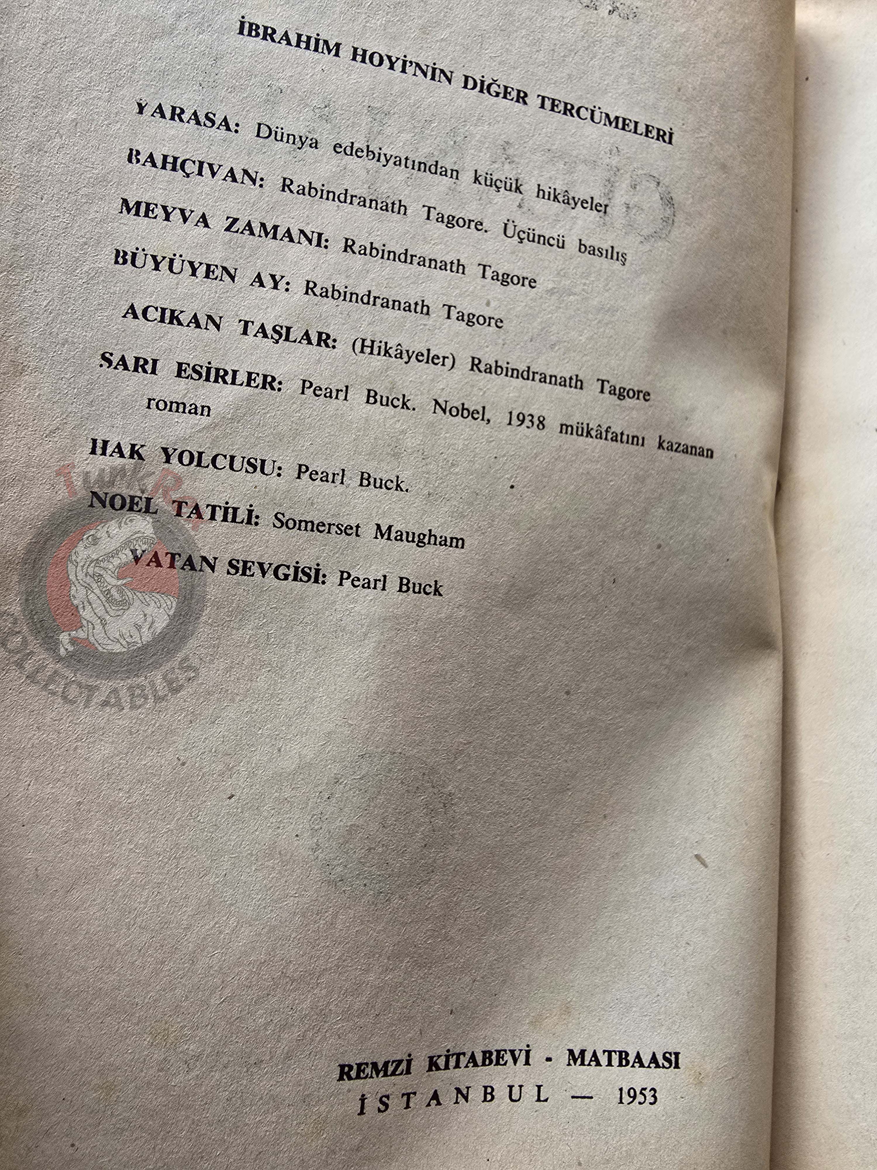 Rabindranath Tagore – Gitanjali: Song Offerings 1953 Turkish Book Turkey