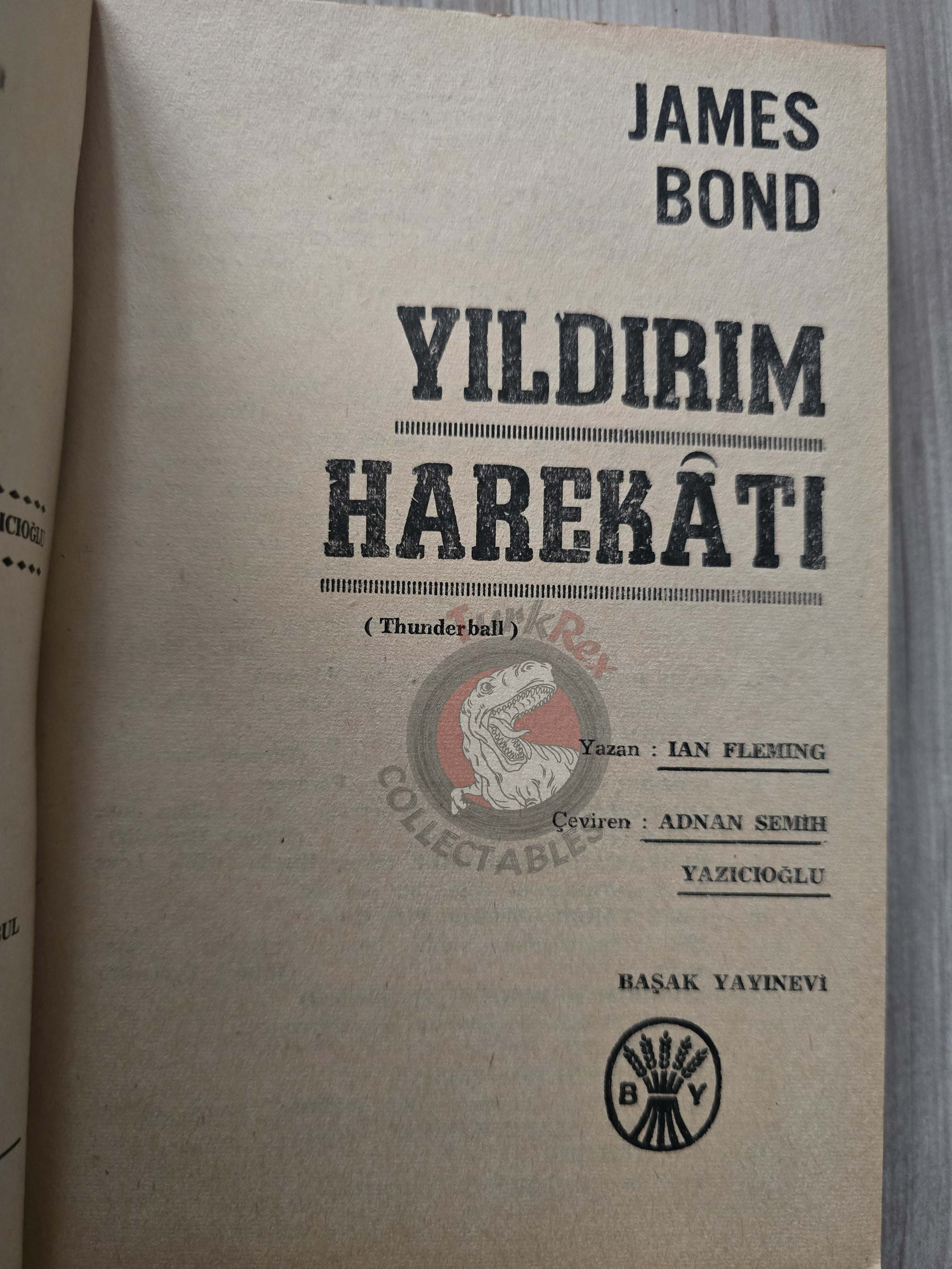 James Bond - Thunderball 1966 1st Turkish Book Turkey Ian Fleming