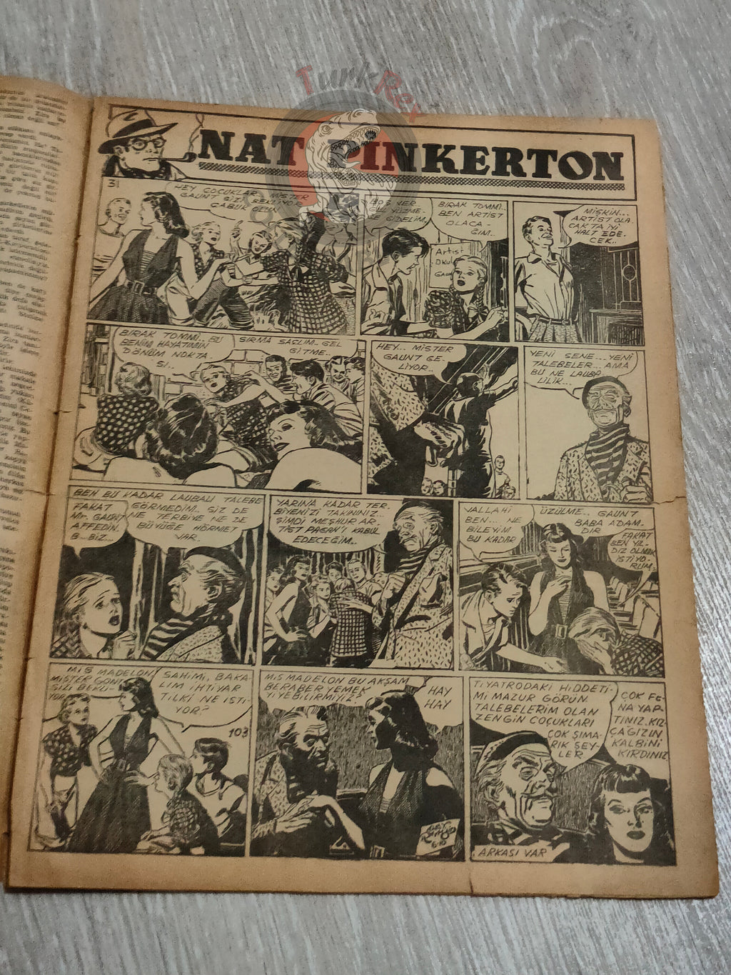 Binbir Roman #103 1950 The Count of Monte Cristo - Nat Pinkerton Turkish Comic Mag Turkey