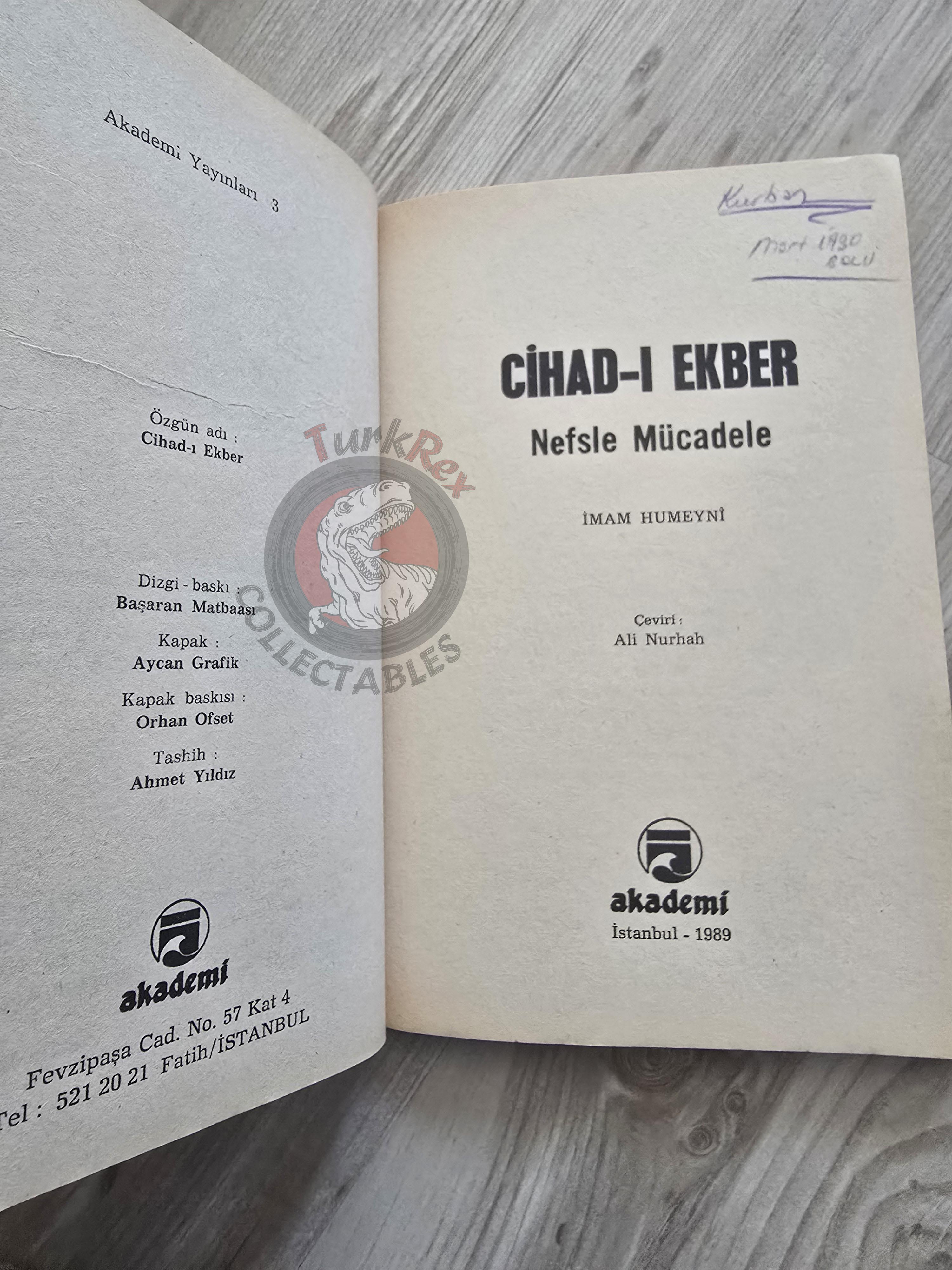 Ruhollah Khomeini – The Greater Jihad 1989 Turkish Book Iran Persia Middle East