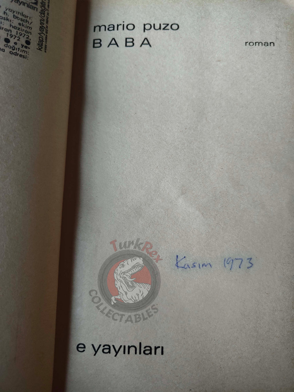 Mario Puzo – The Godfather 1972 Turkish Book Turkey