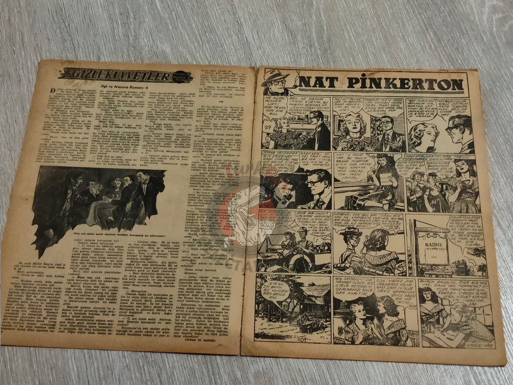 Binbir Roman #101 1950 The Count of Monte Cristo - Nat Pinkerton Turkish Comic Mag Turkey
