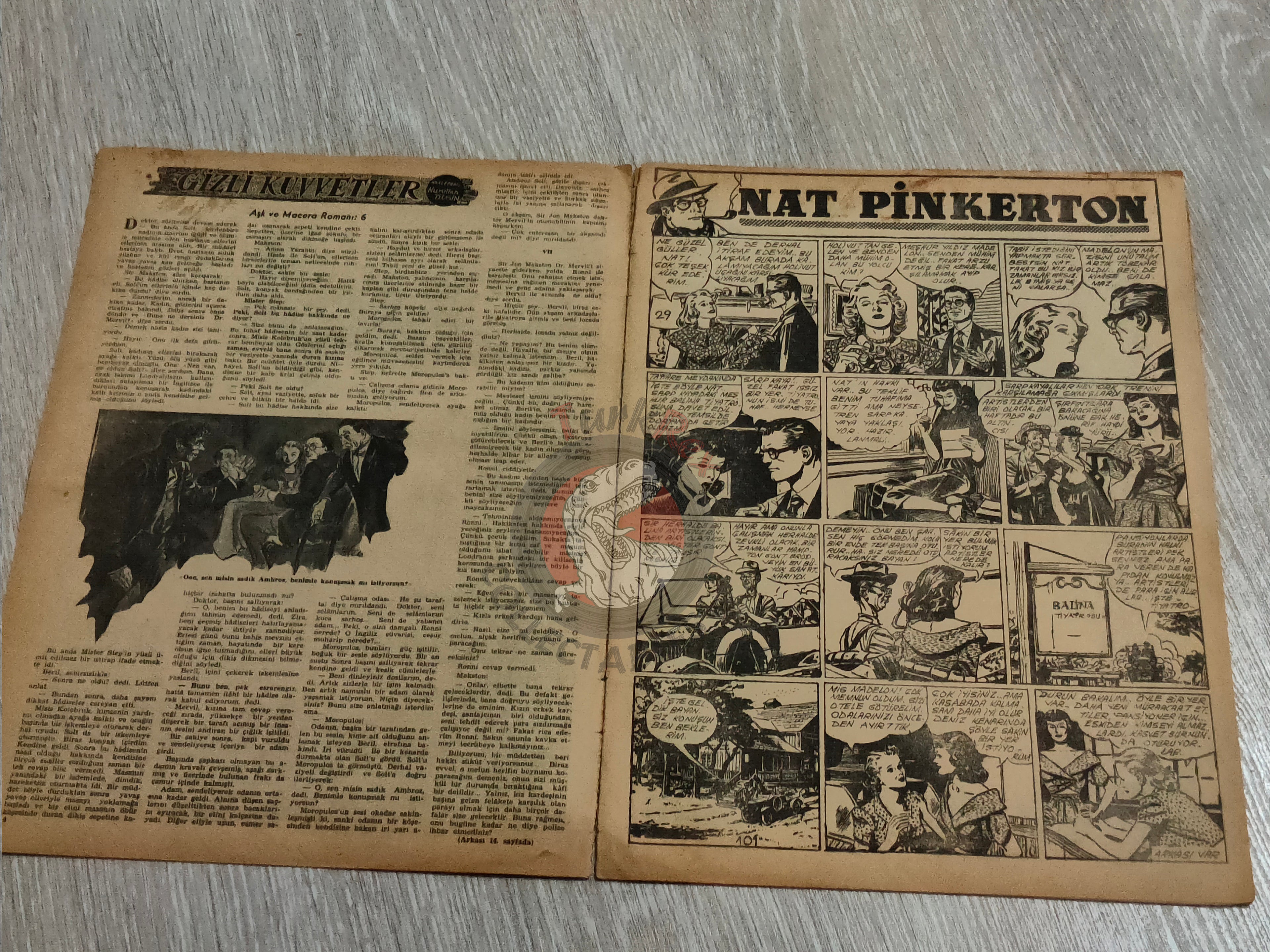 Binbir Roman #101 1950 The Count of Monte Cristo - Nat Pinkerton Turkish Comic Mag Turkey
