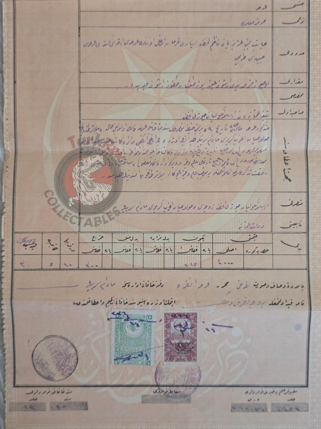 Ottoman 1920 Land Deed Plot in Ankara Title Armenian Citizens Armenia