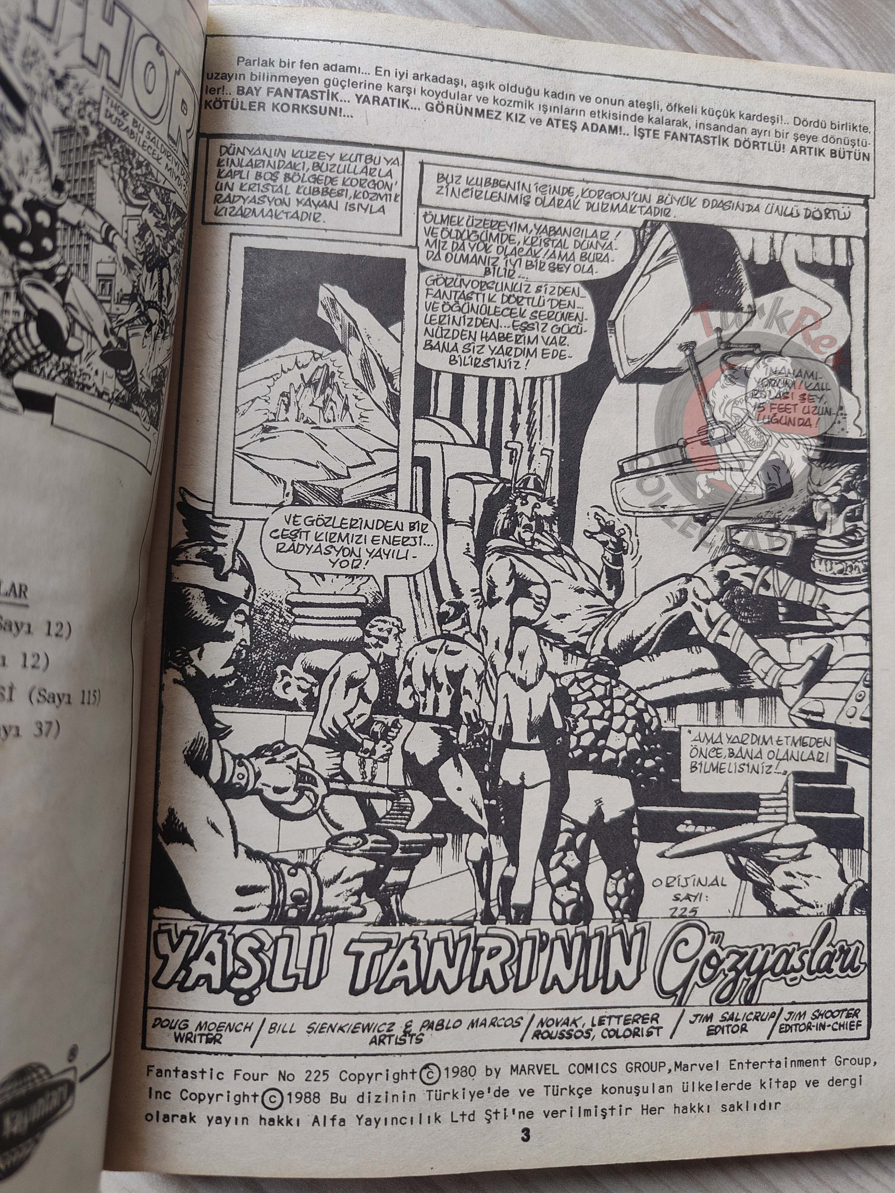 Fantastic Four Volume #6 1989 Turkish Comic Turkey #217 - #220 #225 - #228