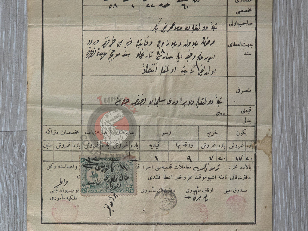 Ottoman 1905 Land Deed Agricultural Land in Adana Misis Title Deed Armenia Armenian