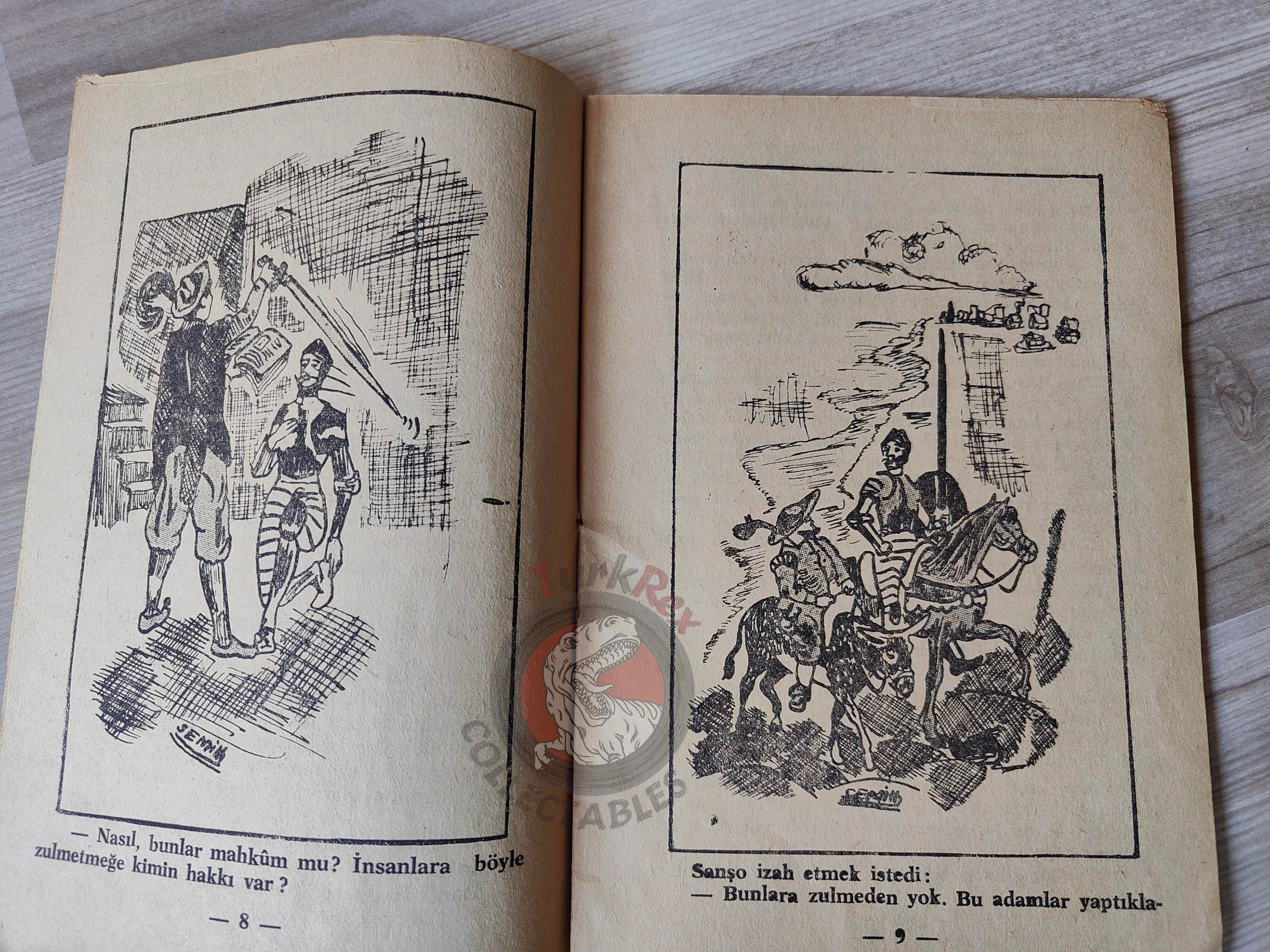 Miguel de Cervantes – Don Quixote 1966 Turkish Book Turkey Illustrated