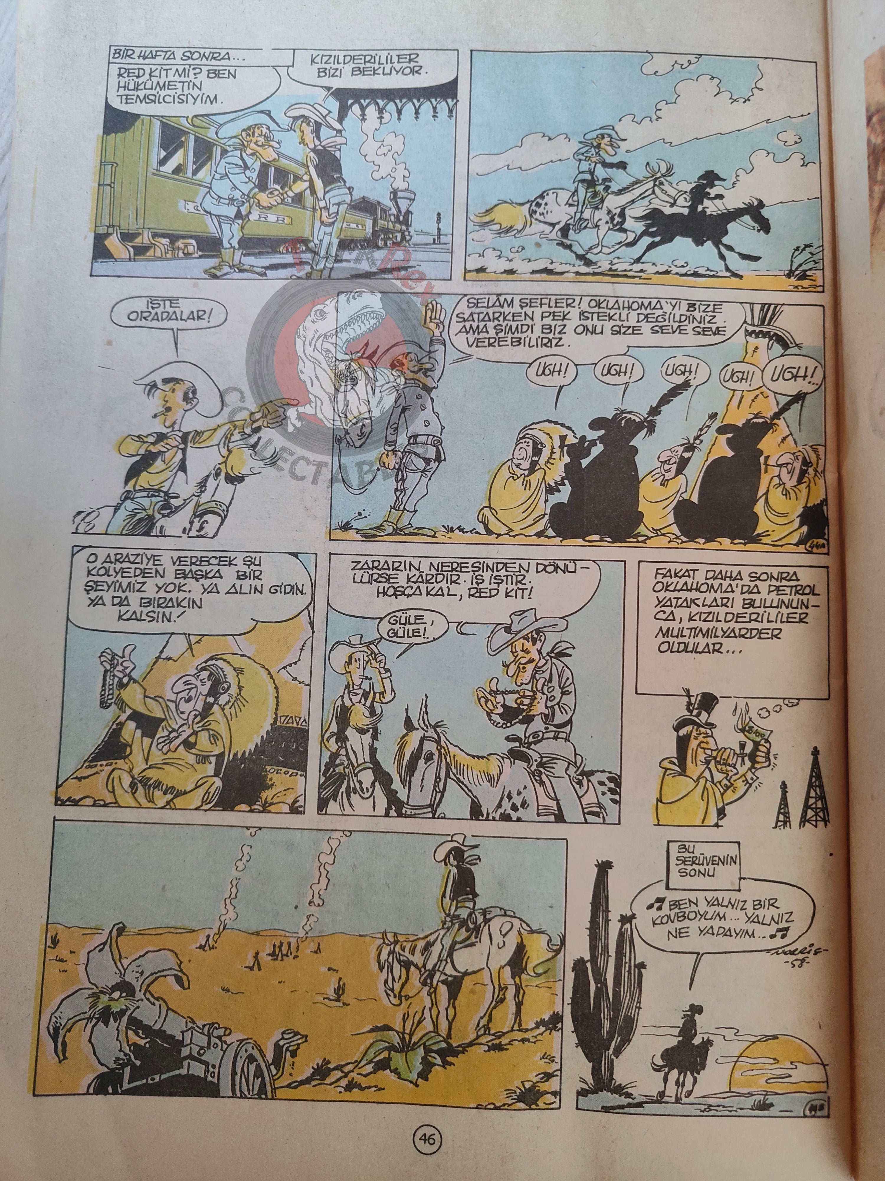 Lucky Luke - Ruée sur l'Oklahoma 1990s Turkish Comic Turkey
