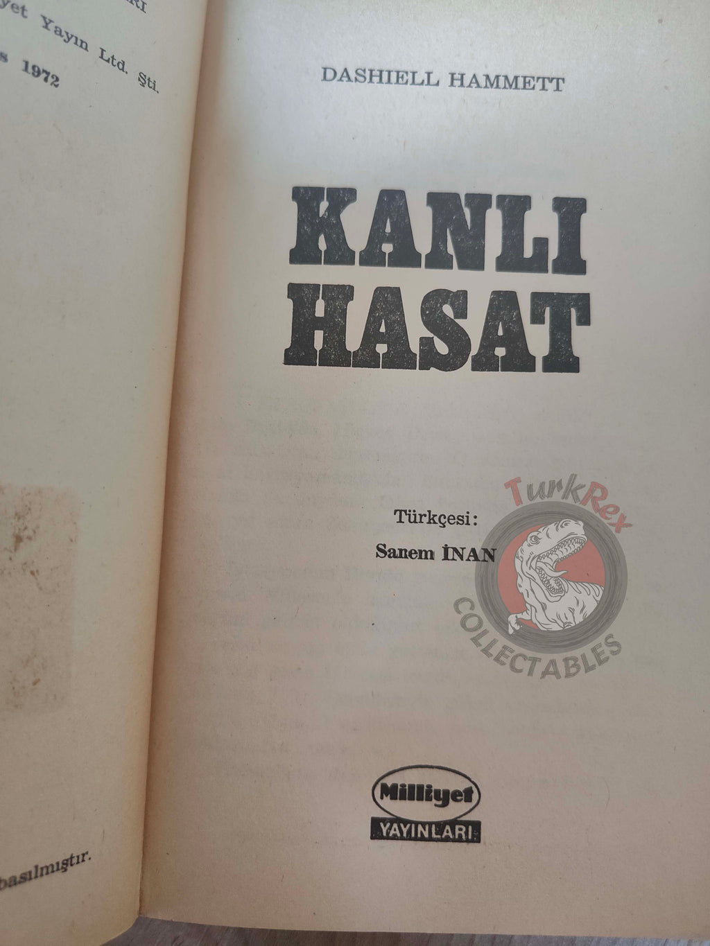 Dashiell Hammett – Red Harvest 1972 1st Turkish Book Turkey