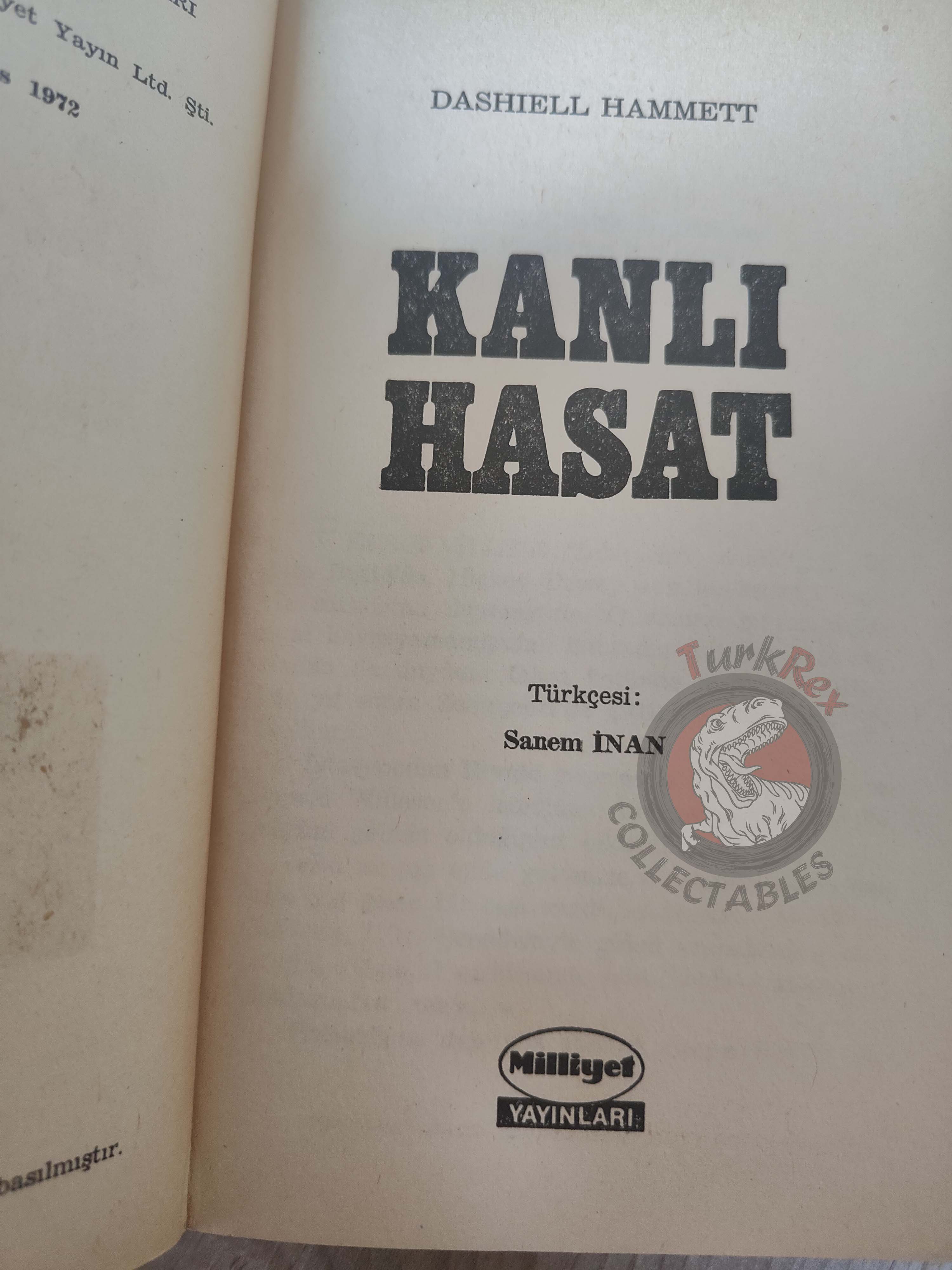 Dashiell Hammett – Red Harvest 1972 1st Turkish Book Turkey