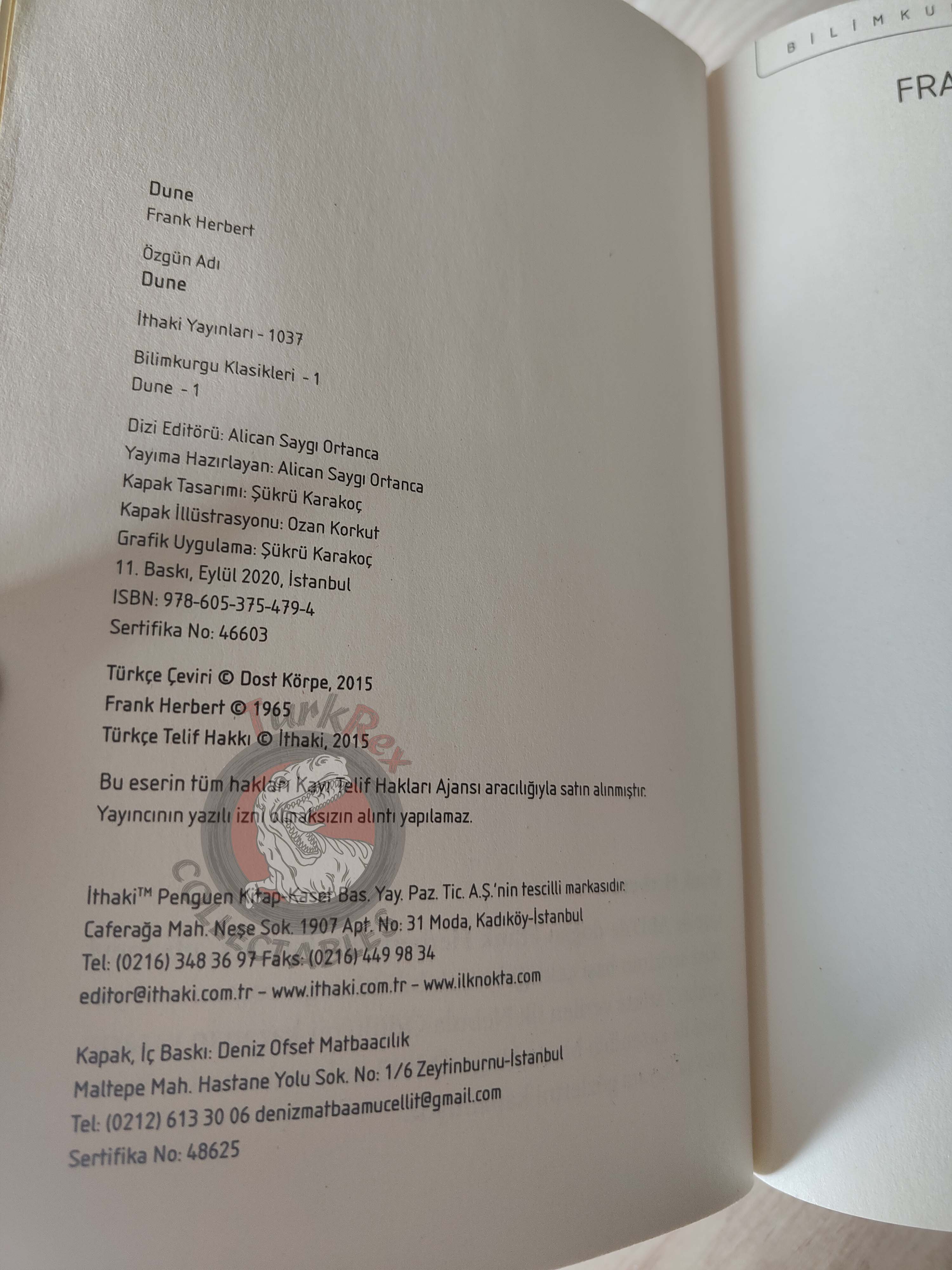 Frank Herbert – Dune Turkish Book Turkey Dune Series