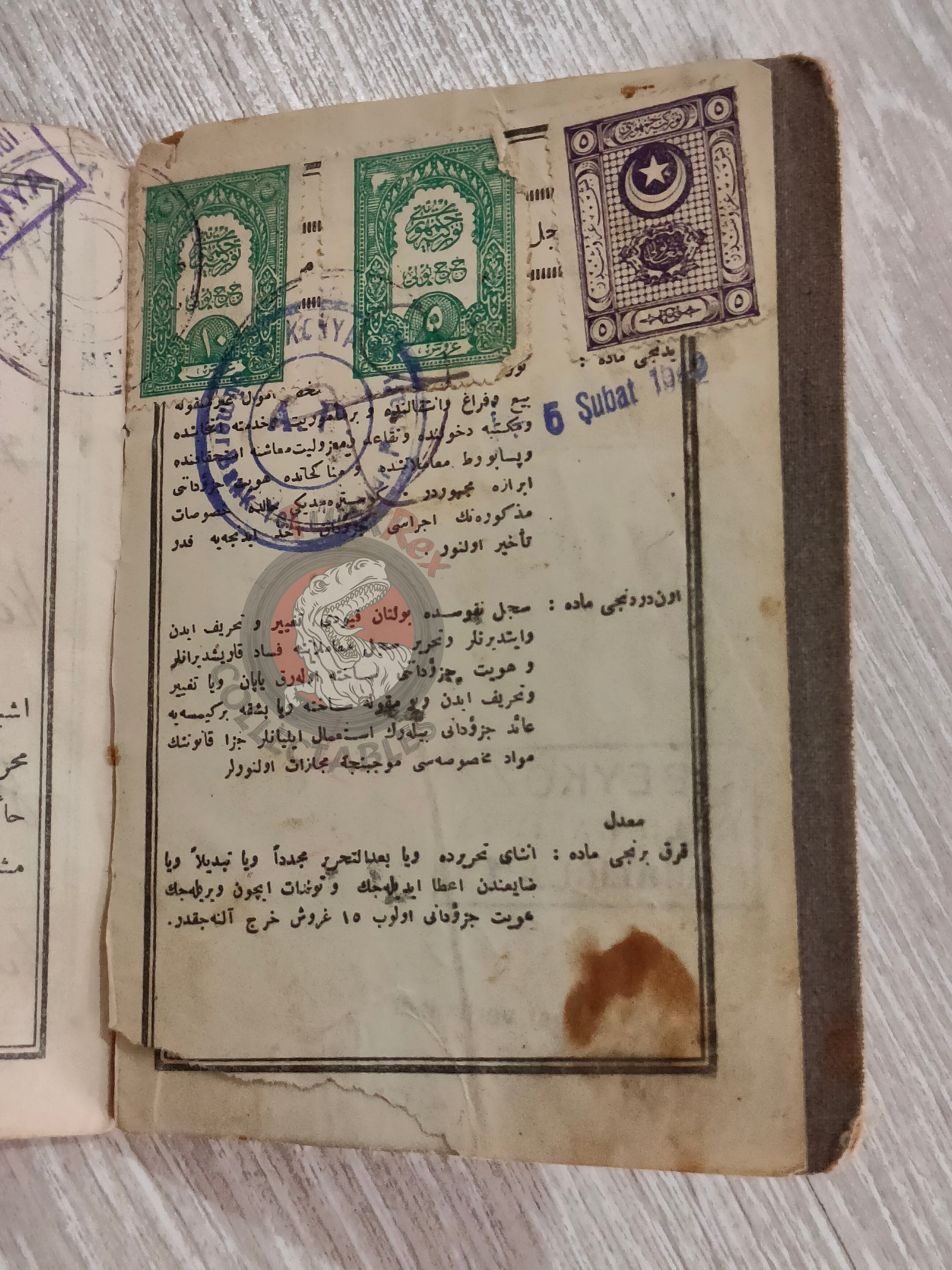 Ottoman Identity Document 1927 Muslim Citizen from Janina with photo Balkans Migrant