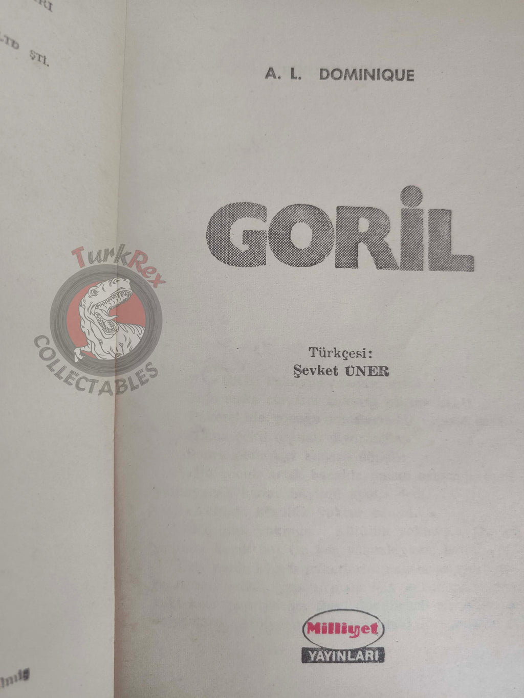 Antoine Dominique – Le Gorille 1971 1st Turkish Book Turkey