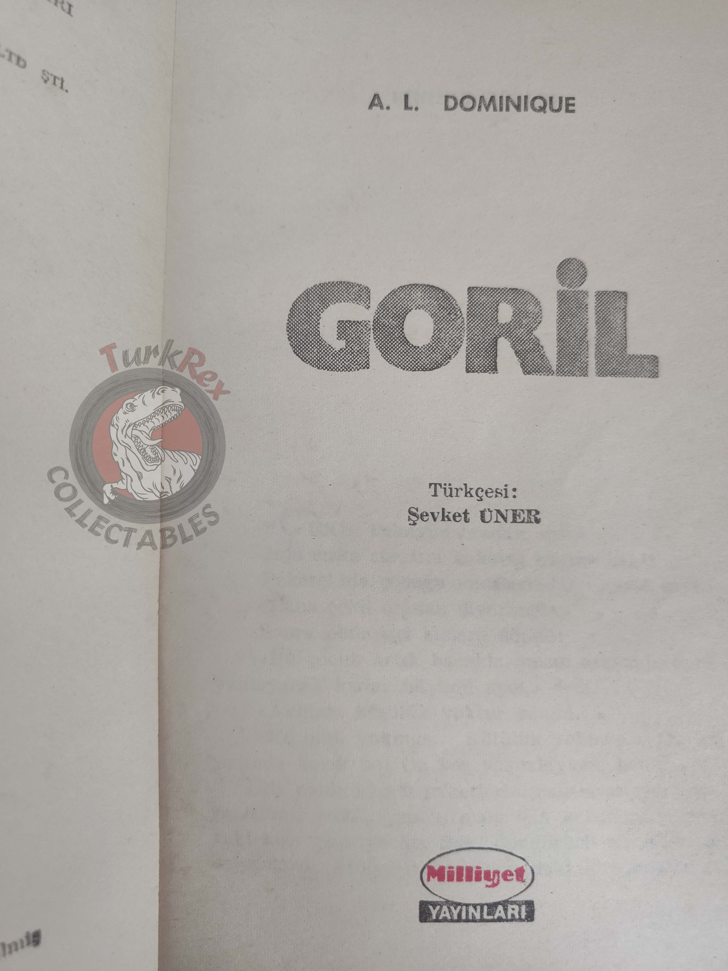 Antoine Dominique – Le Gorille 1971 1st Turkish Book Turkey