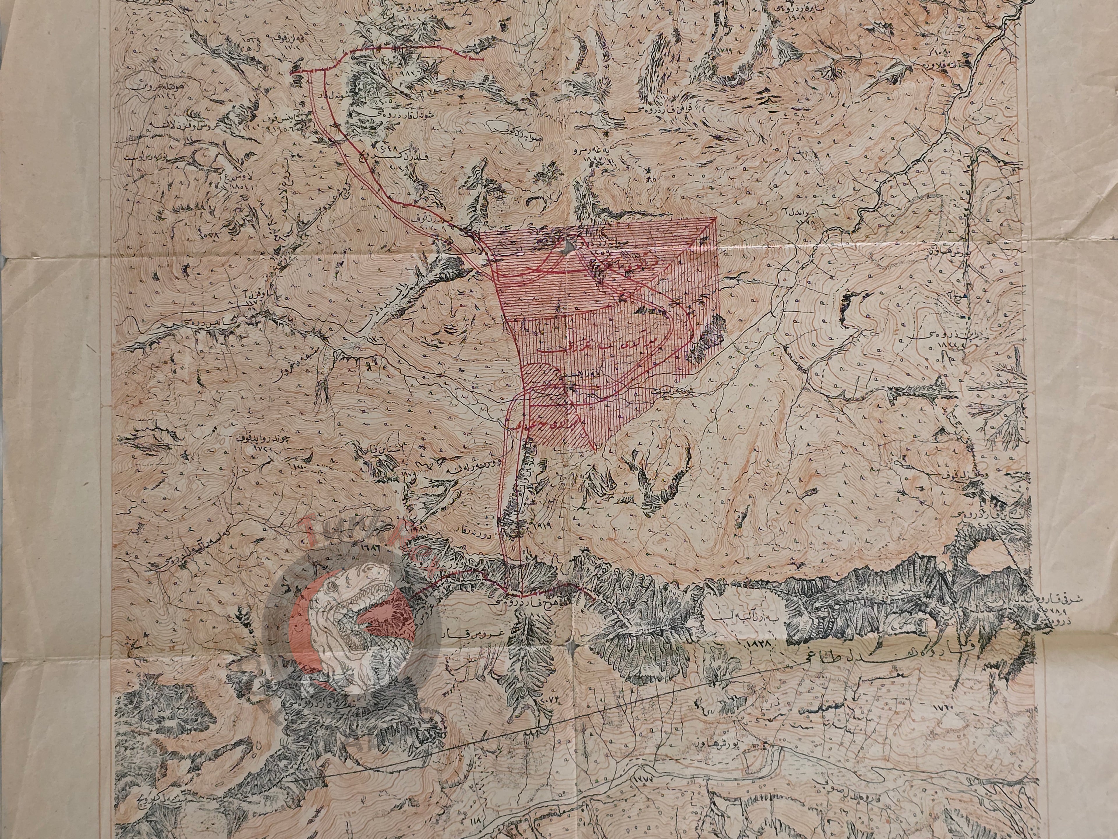 Karwendel Summit Sheet Ottoman Script 1926 Military Map Austria Tactics Rudolf OberHauser