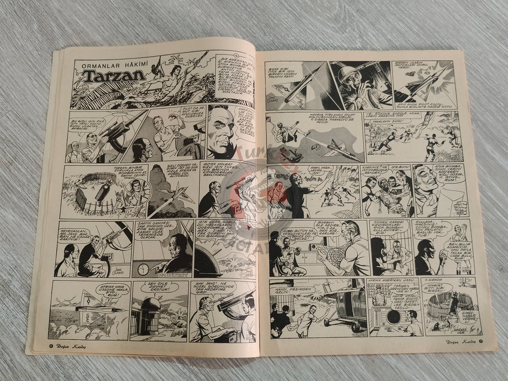 Doğan Kardeş 1967 Magazine #23 Turkish Comic Turkey Zero X, Tarzan, Buck Rogers