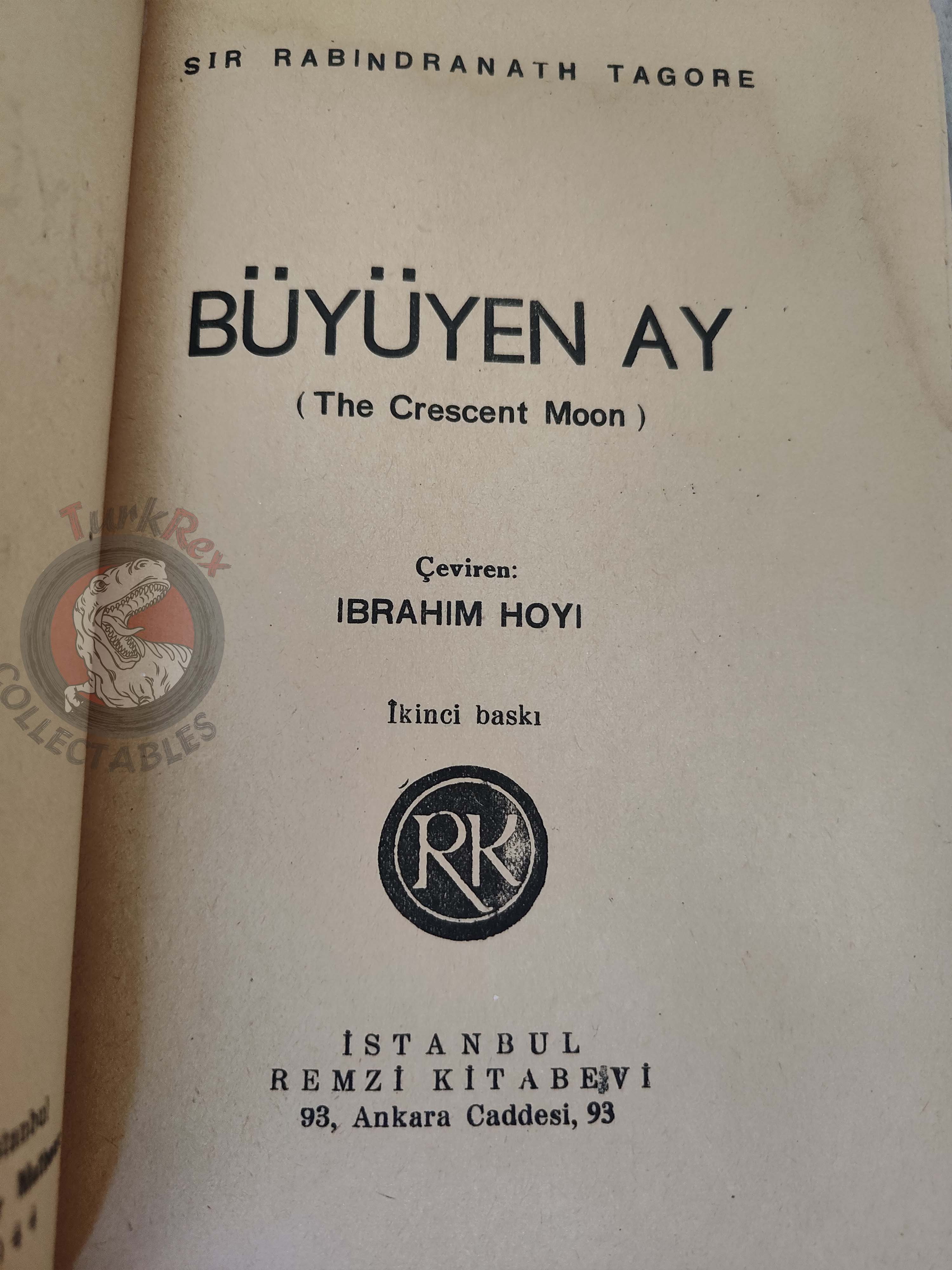 Rabindranath Tagore – The Crescent Moon 1944 Turkish Book Turkey