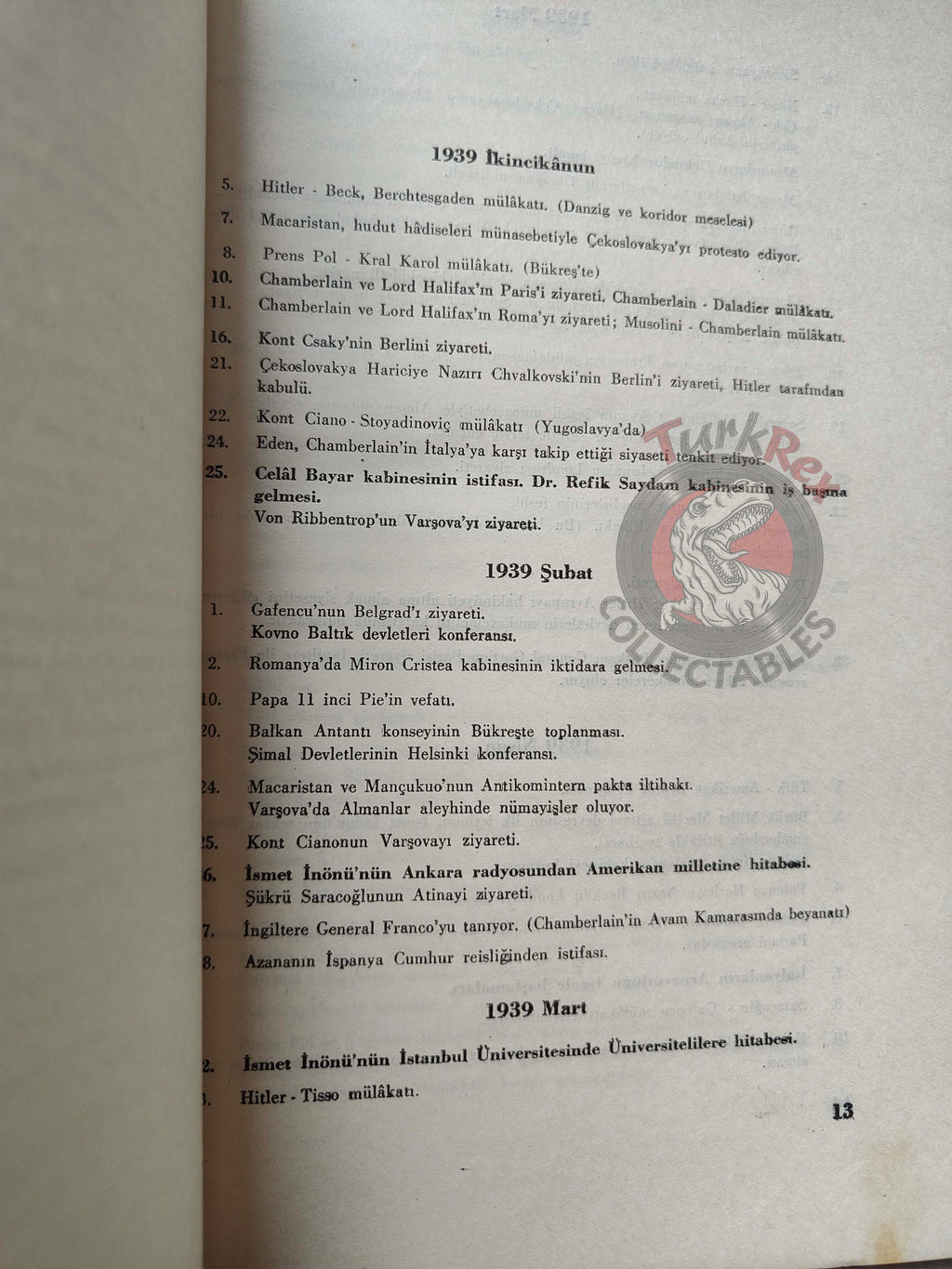 Chronology of the Second World War Vol I 1943 Turkish Book Turkey WW2