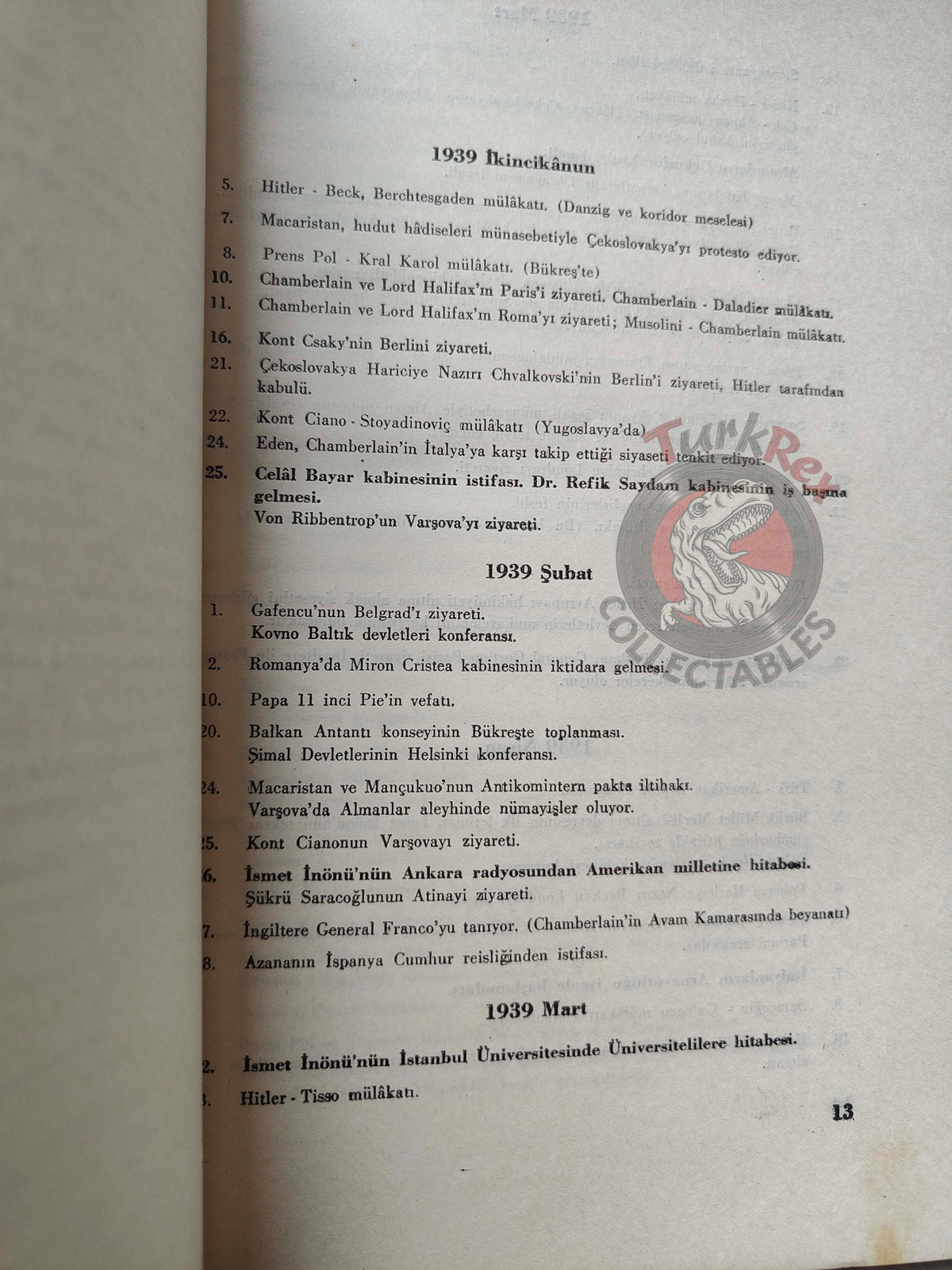 Chronology of the Second World War Vol I 1943 Turkish Book Turkey WW2