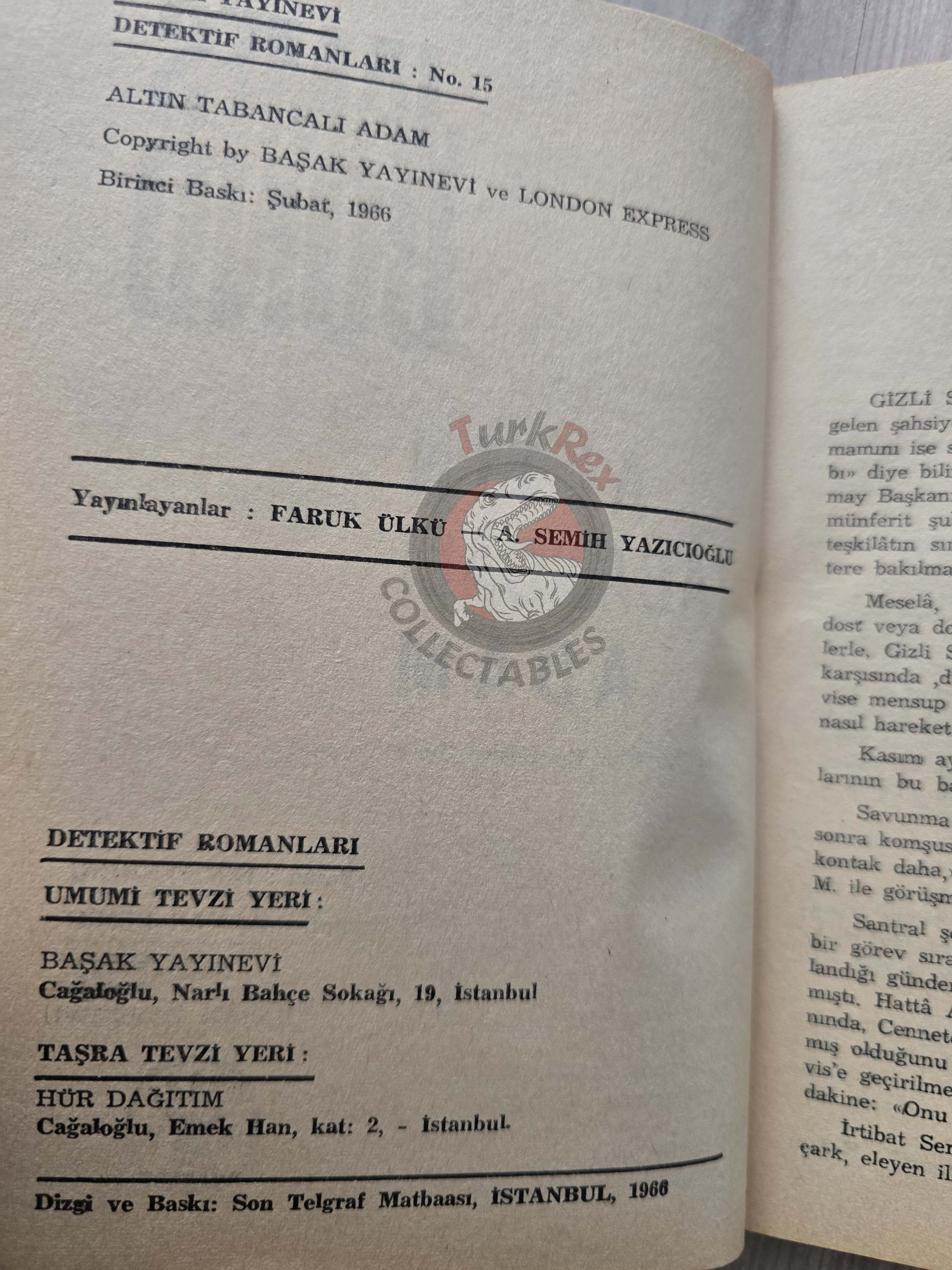 James Bond - The Man with the Golden Gun 1966 1st Turkish Book Turkey Ian Fleming
