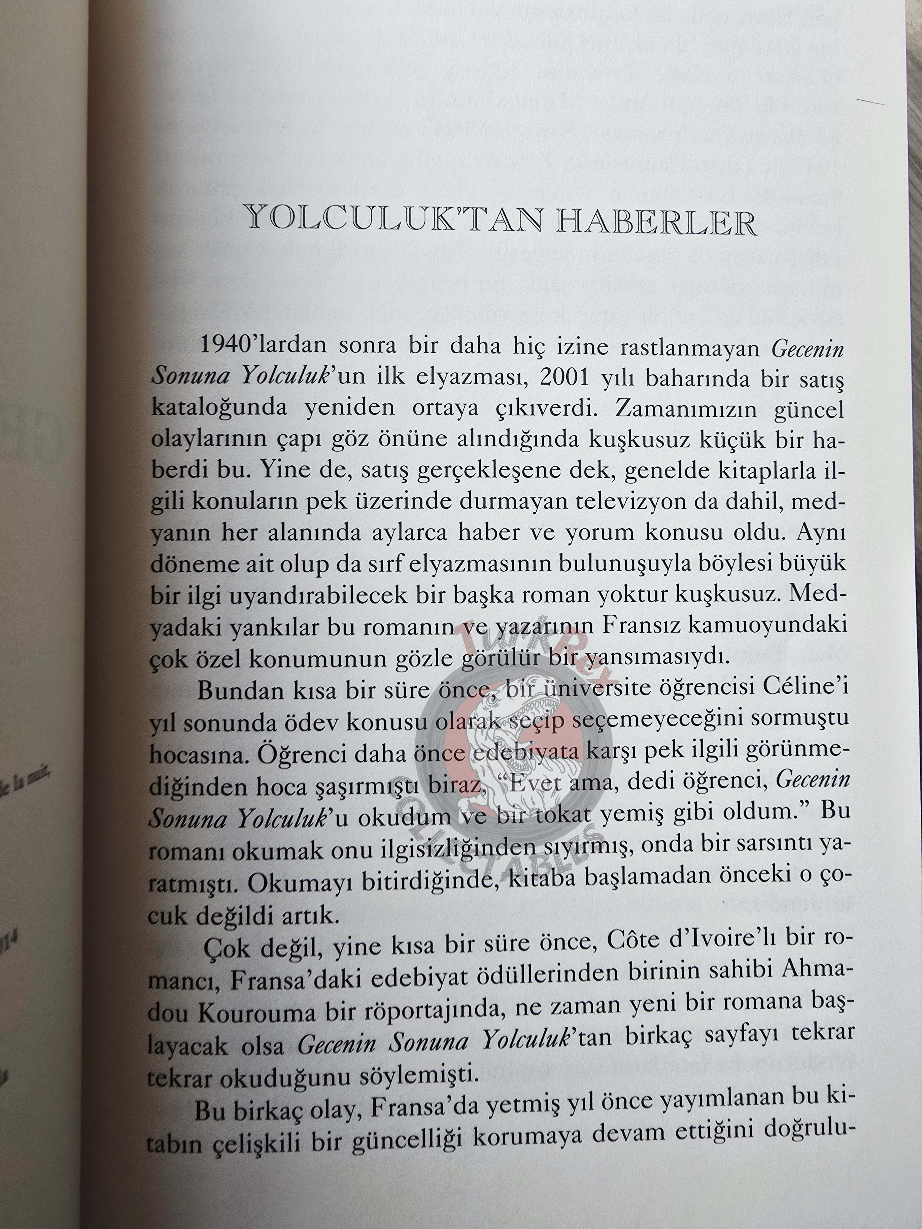Louis-Ferdinand Céline – Journey to the End of the Night 2017 Turkish Book Turkey