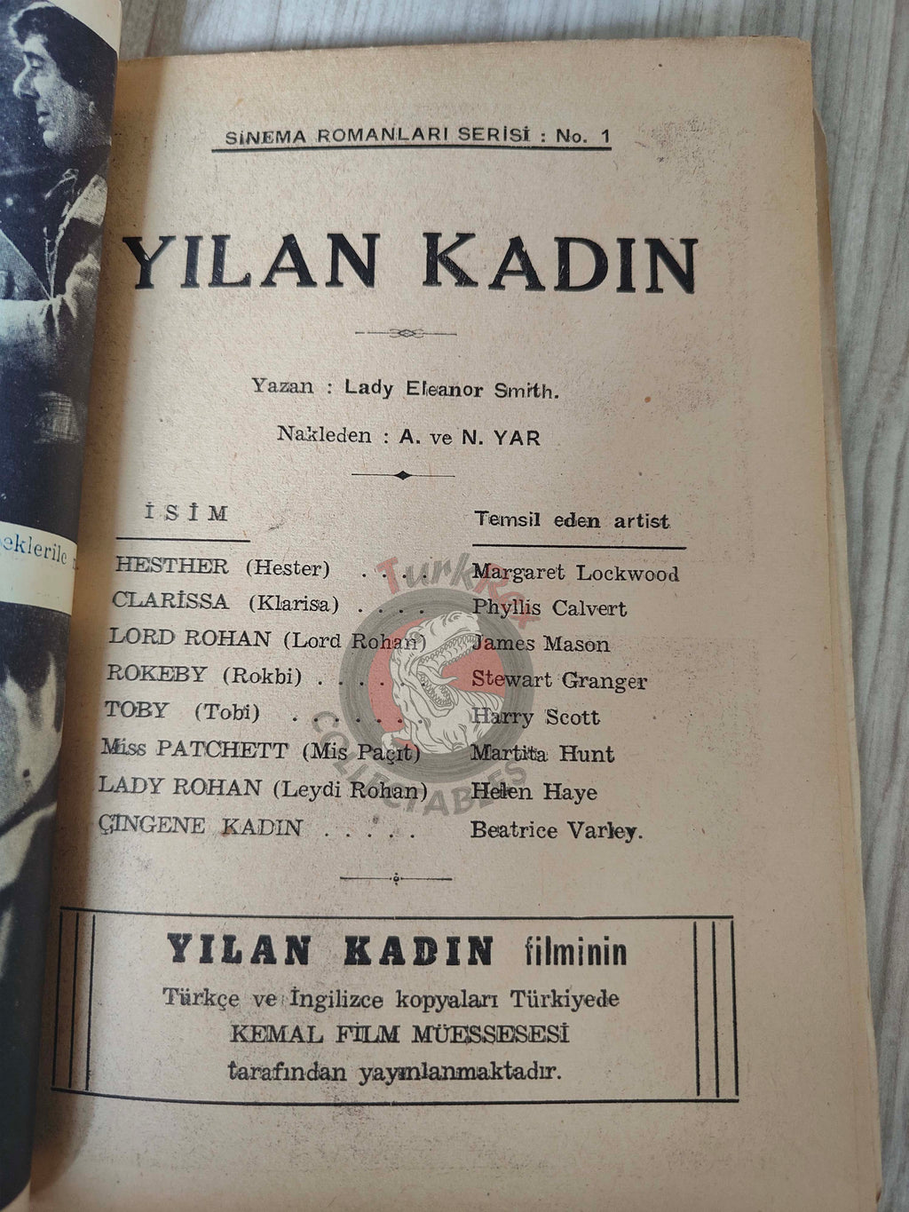 Lady Eleanor Smith – The Wicked Lady 1940s 1st Turkish Book Turkey Movie