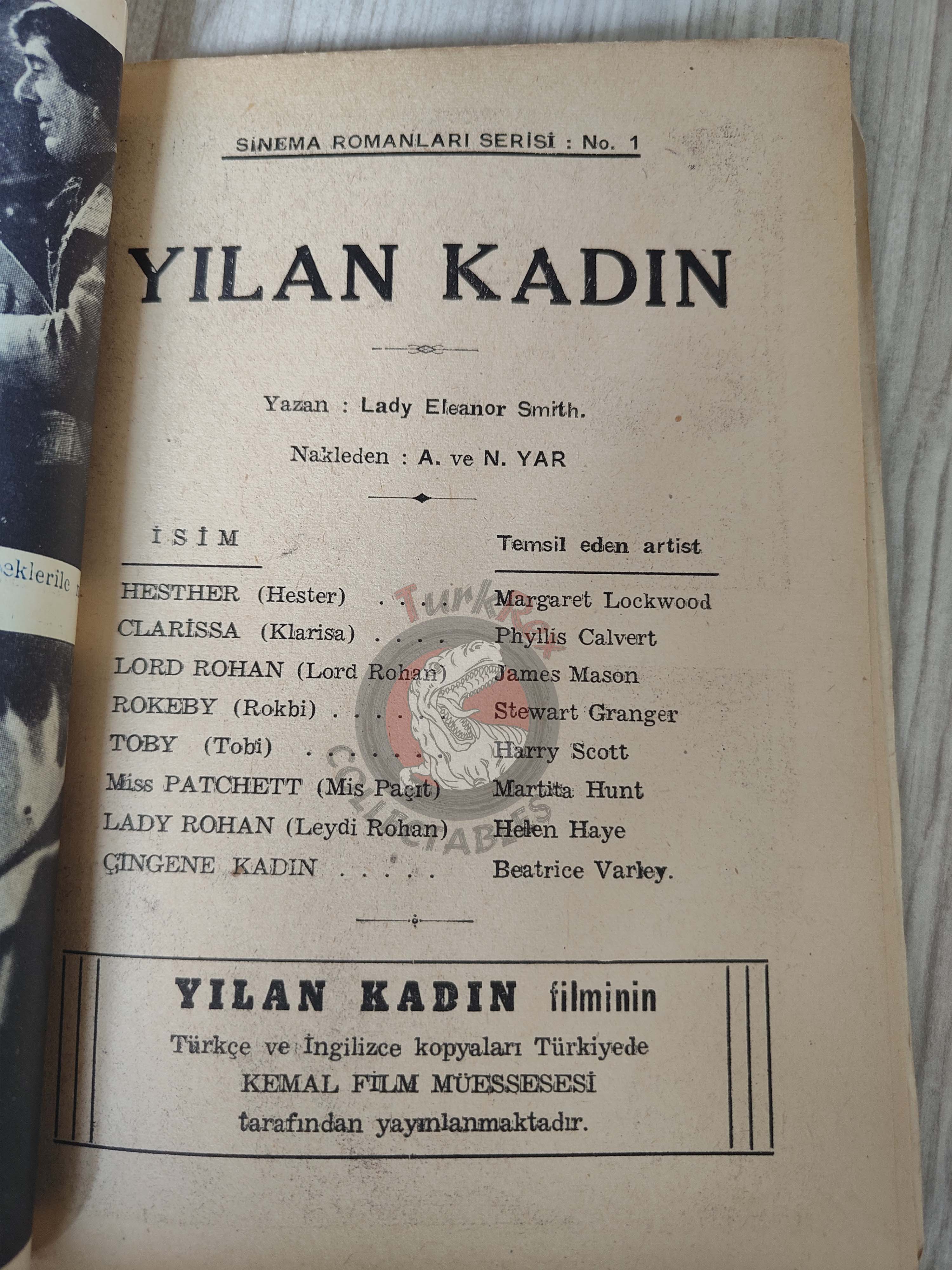 Lady Eleanor Smith – The Wicked Lady 1940s 1st Turkish Book Turkey Movie
