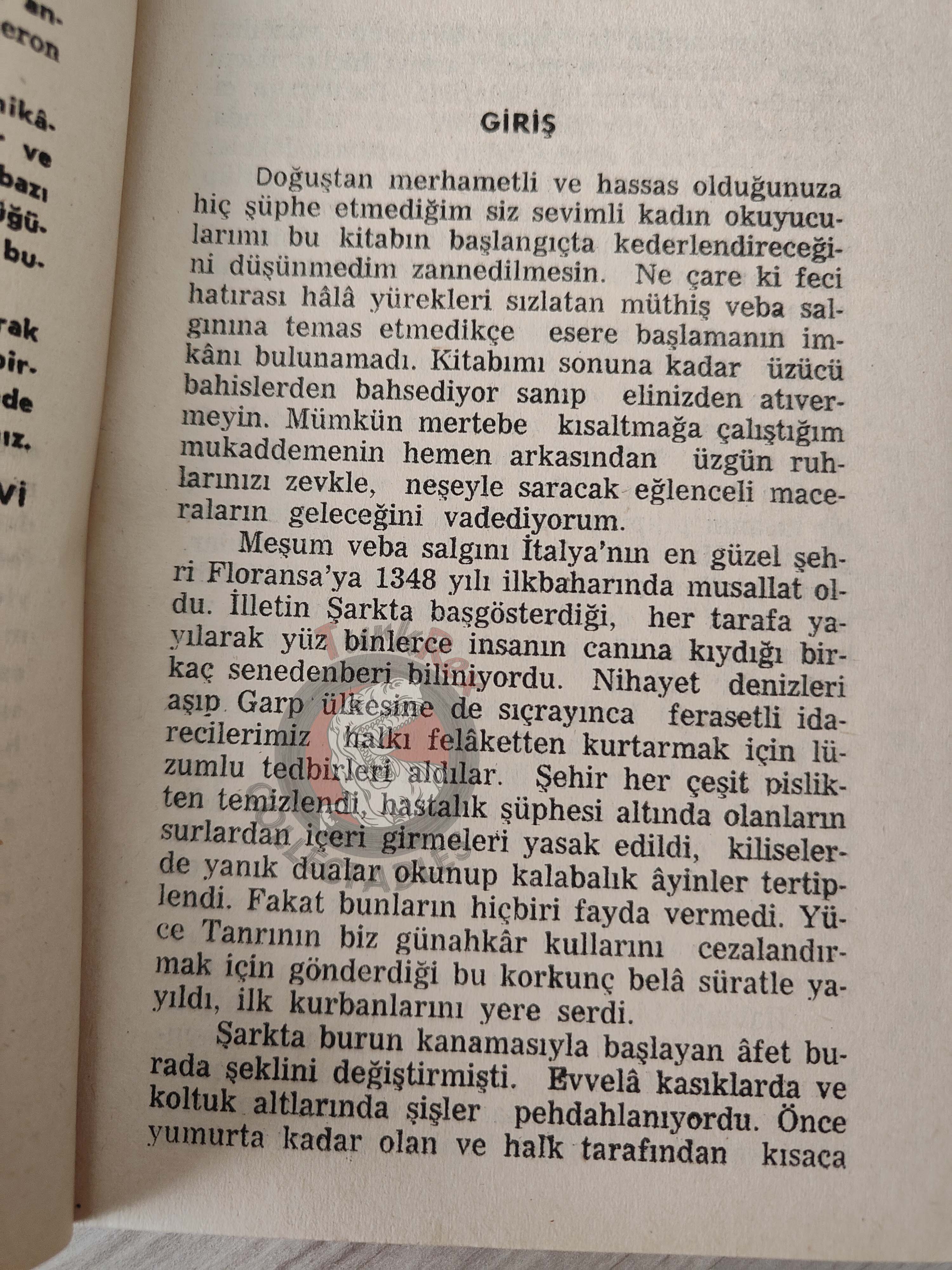 Giovanni Boccaccio – Decameron 1954 1st Turkish Book Turkey