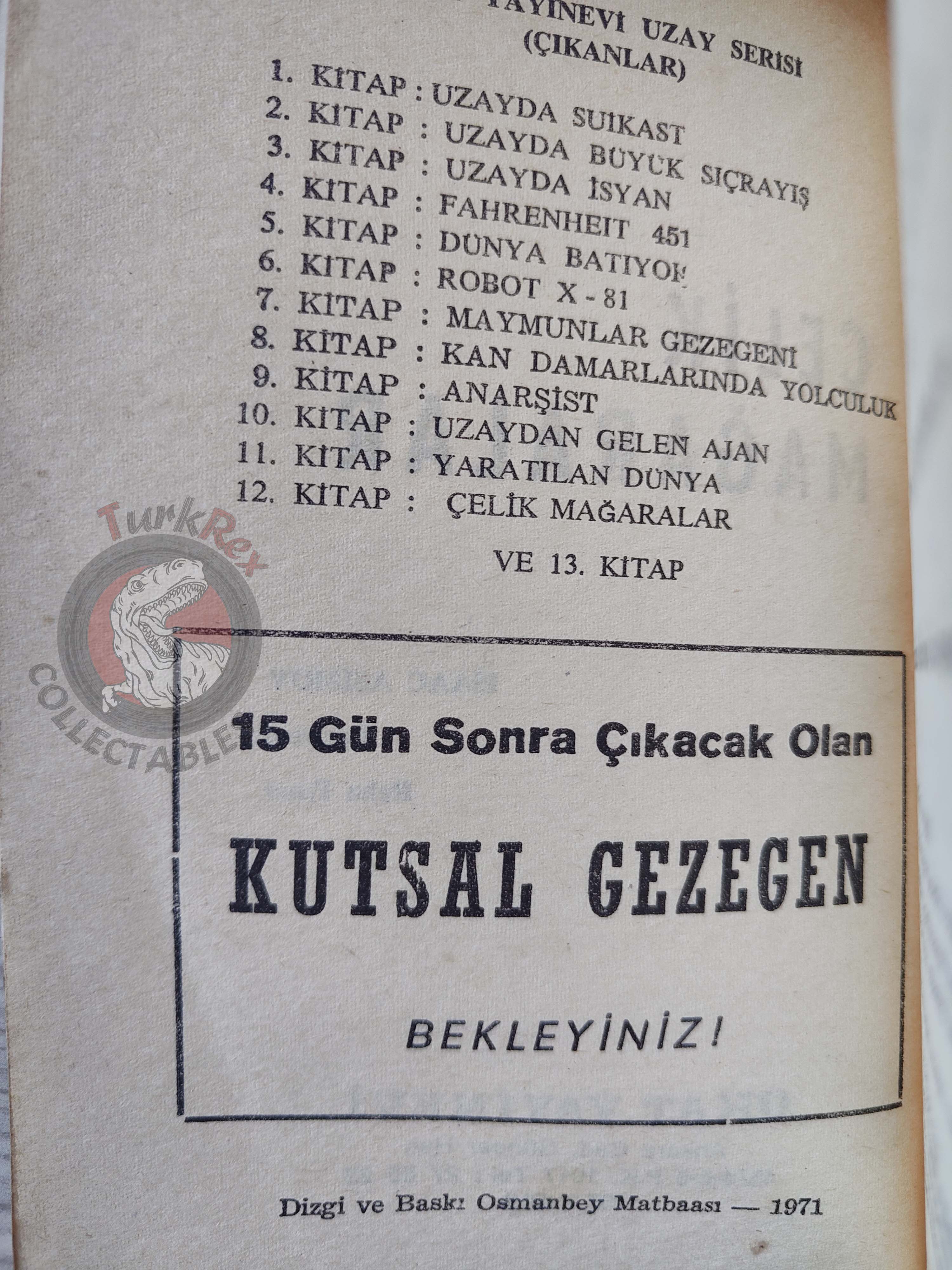 Isaac Asimov – The Caves of Steel 1971 1st Turkish Book Turkey