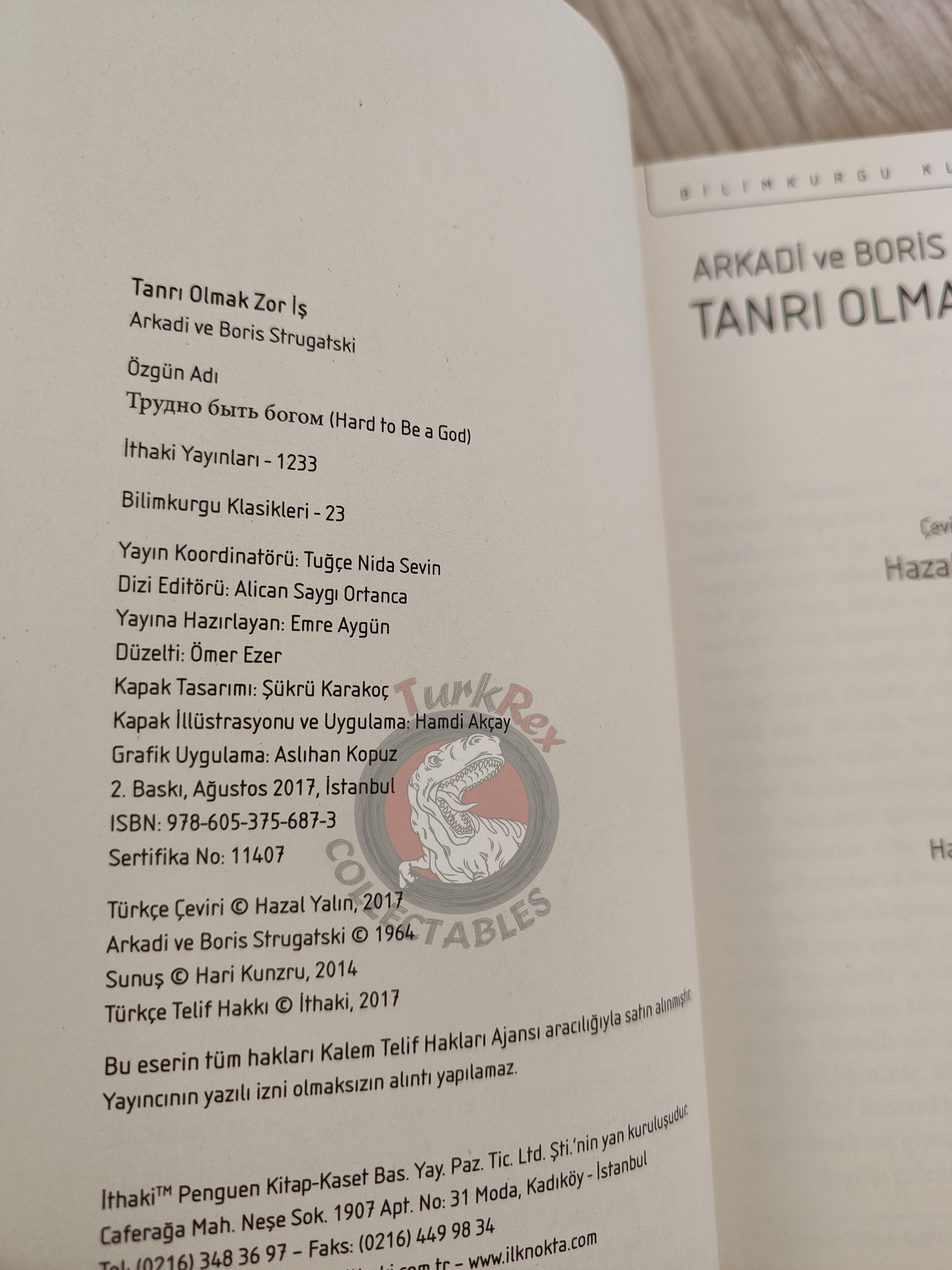 Arkadi and Boris Strugatski – Hard to Be a God 2017 Turkish Book Turkey