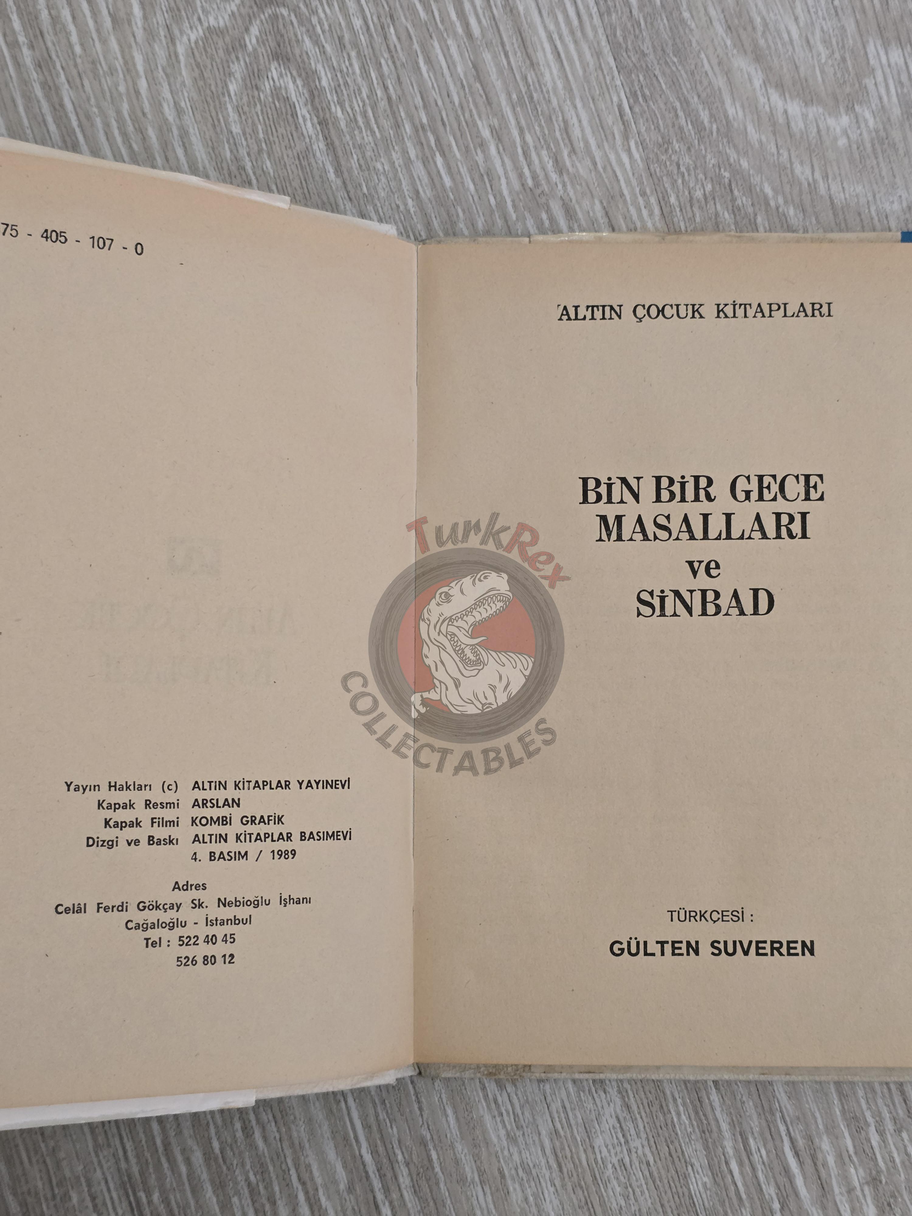 Sinbad the Sailor 1989 HC/DJ Turkish Book Turkey 1001 Nights