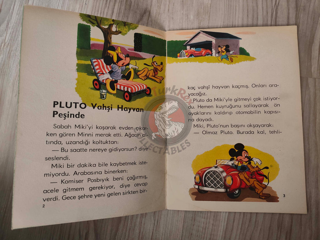 Pluto e le belve  – Walt Disney 1960s Turkish Book Turkey Illustrated Mickey Mouse