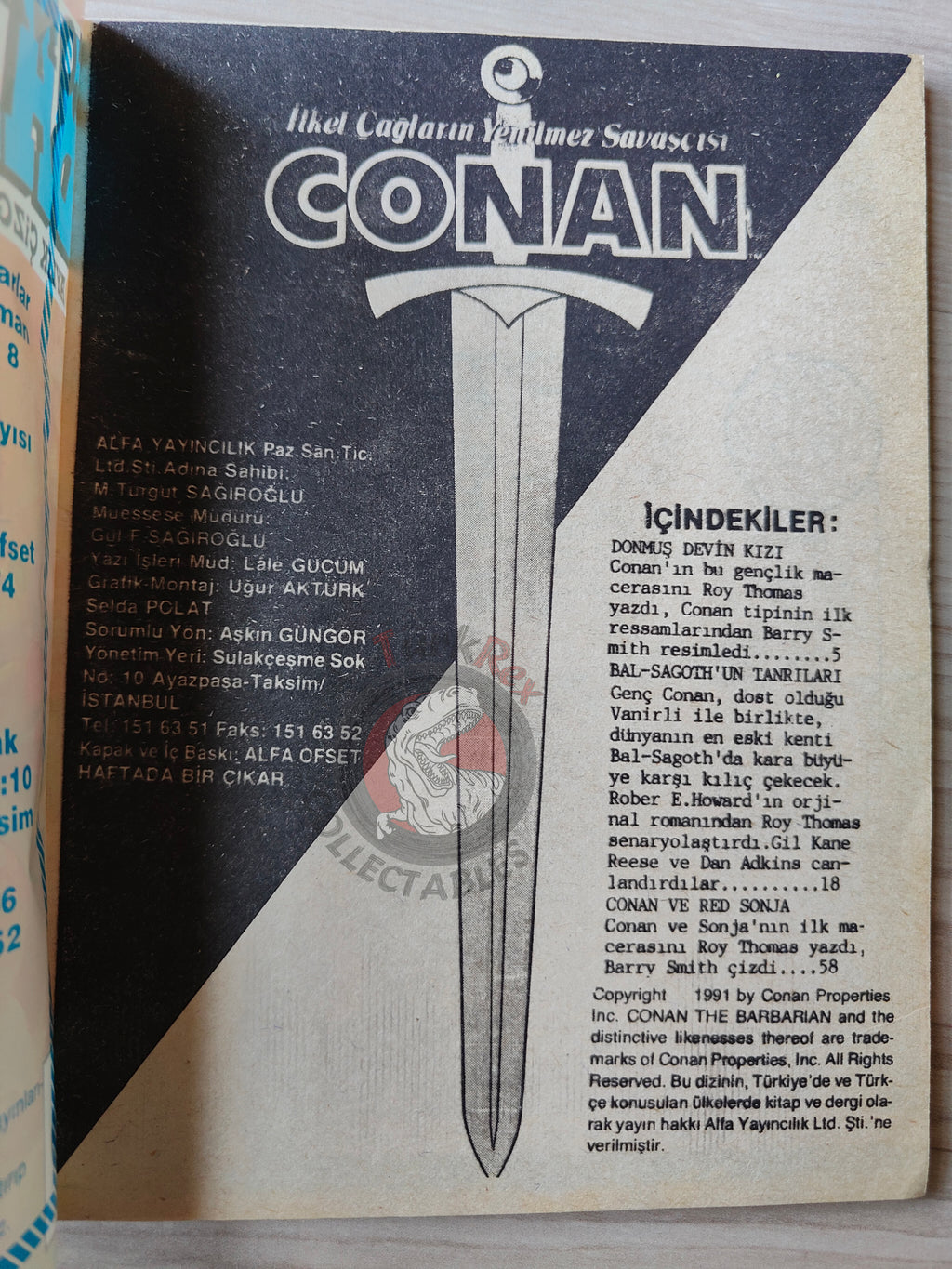 Conan ve Barbarlar #8 1994 Red Sonja Turkish Comic Turkey