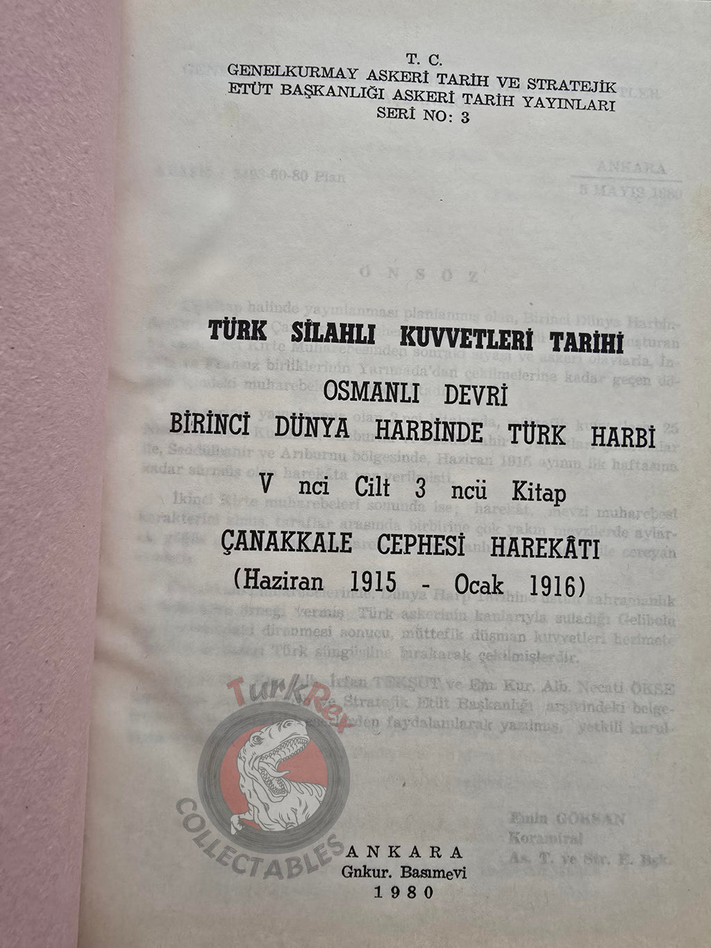 WW1 Gallipoli Campaign Operations 1980 Turkish Book Military Ottoman Empire Maps