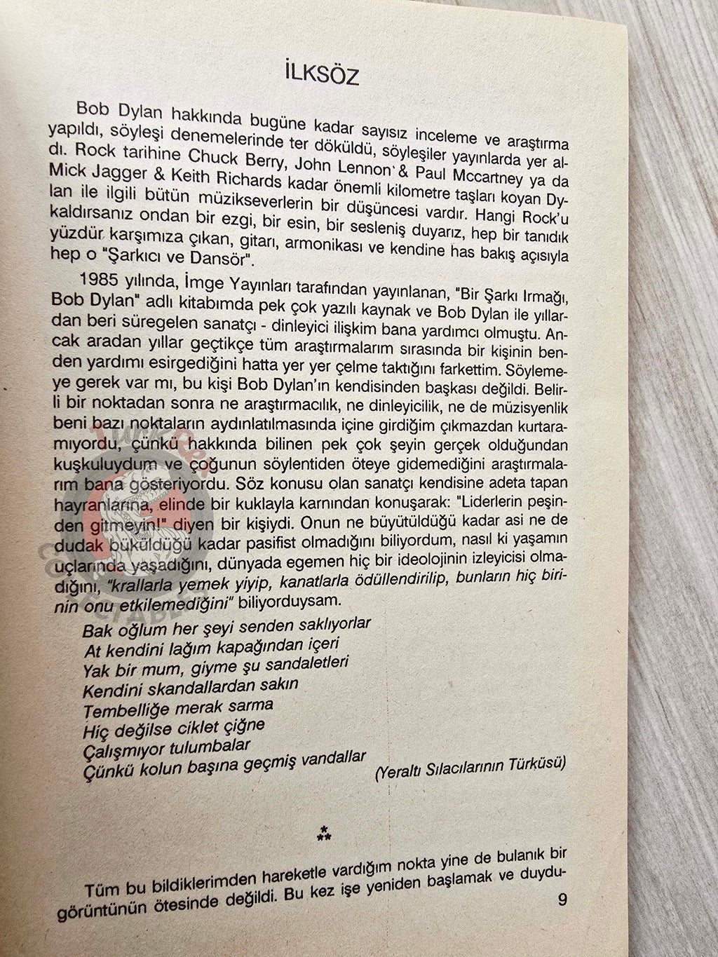 Bob Dylan Forever Young Biography Book 1990 1st by Turkish Writer Book Turkey