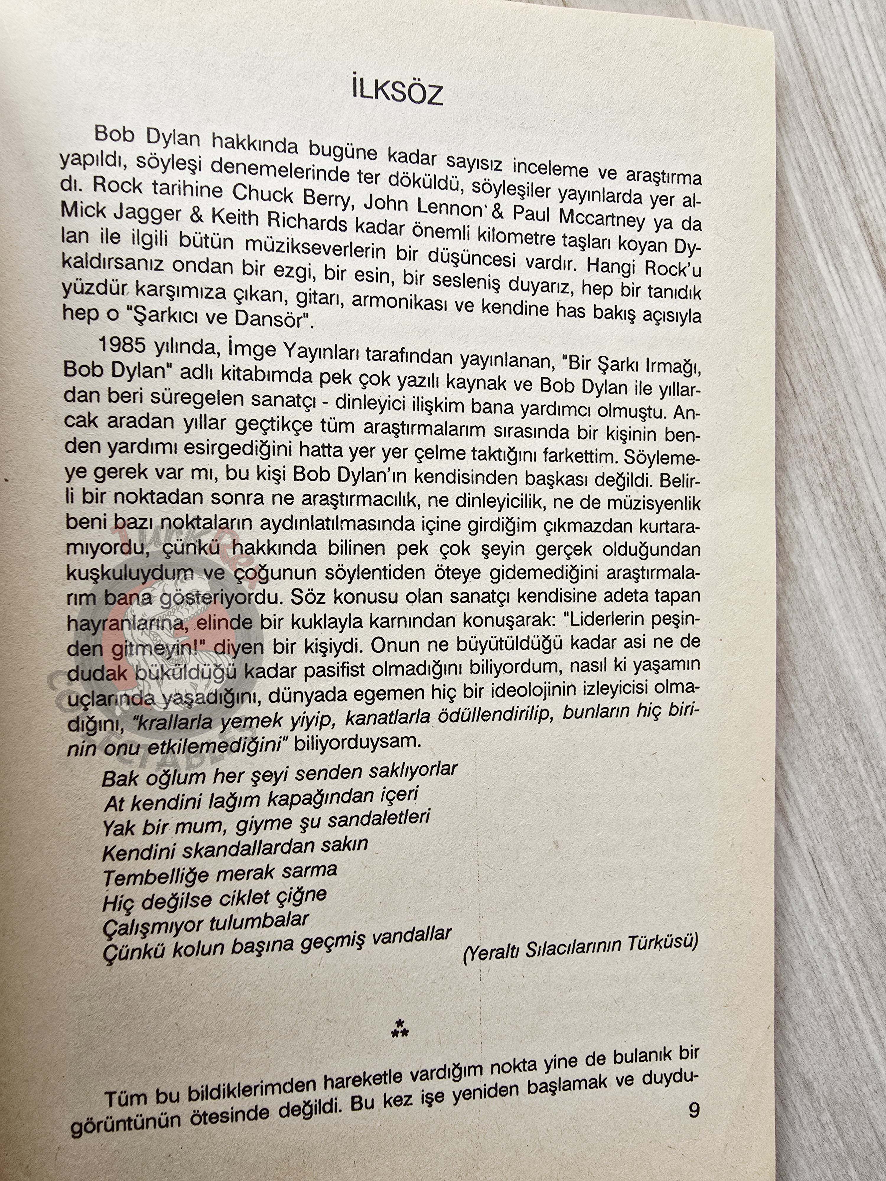 Bob Dylan Forever Young Biography Book 1990 1st by Turkish Writer Book Turkey