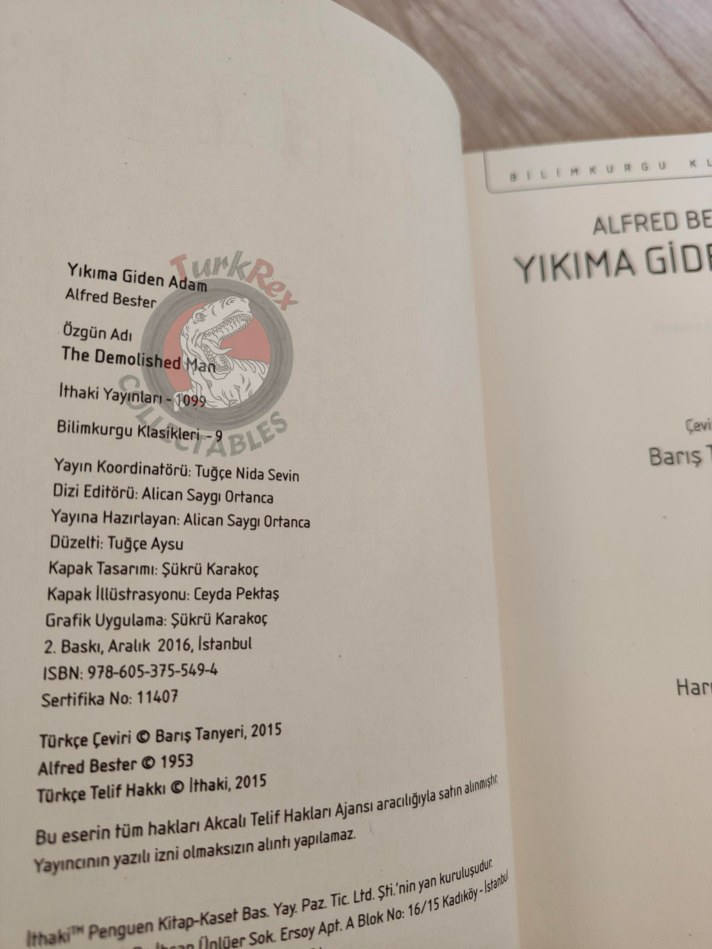 Alfred Bester – The Demolished Man 2016 Turkish Book Turkey