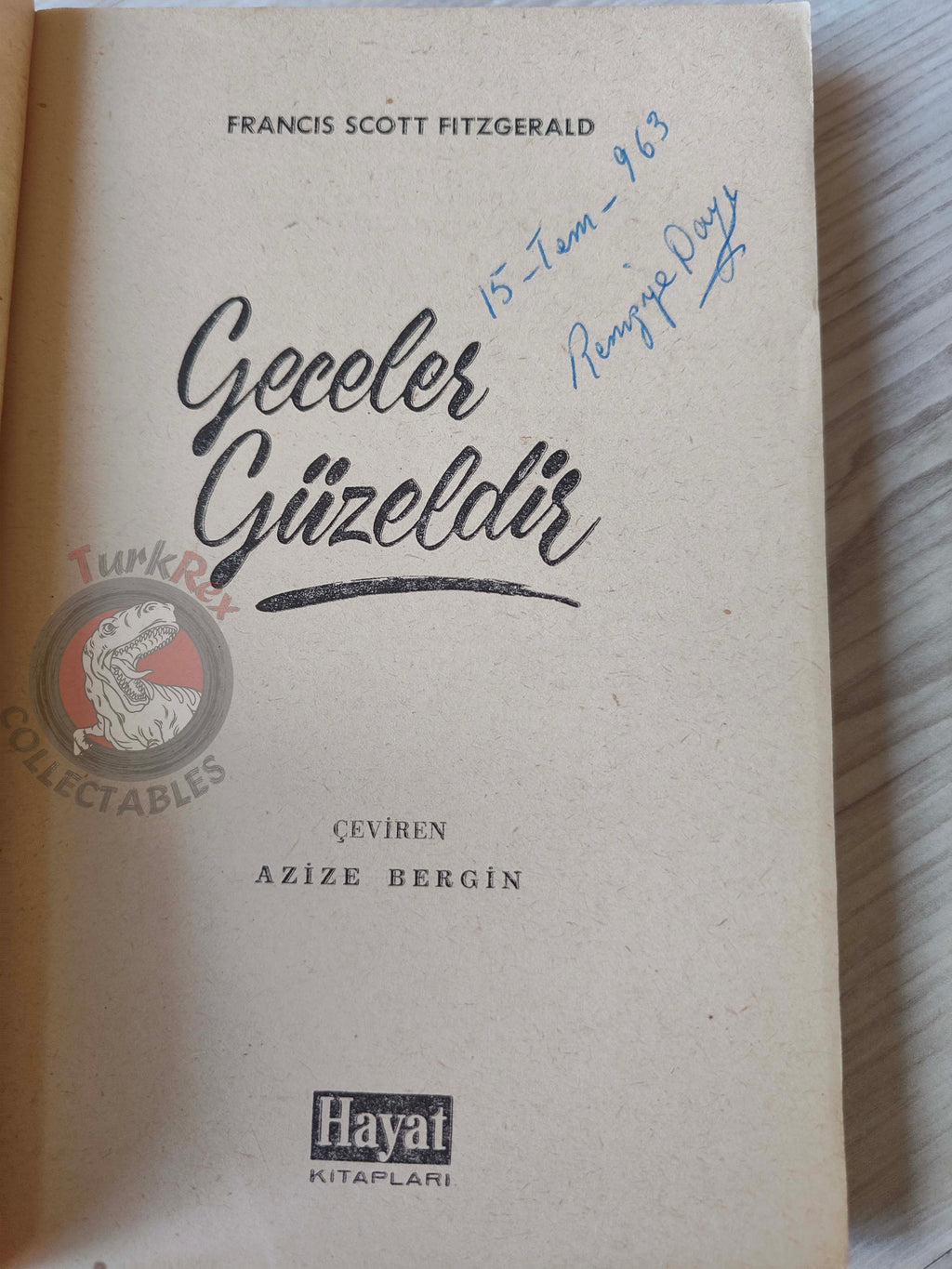F. Scott Fitzgerald  – Tender Is the Night 1962 1st Turkish Book Turkey